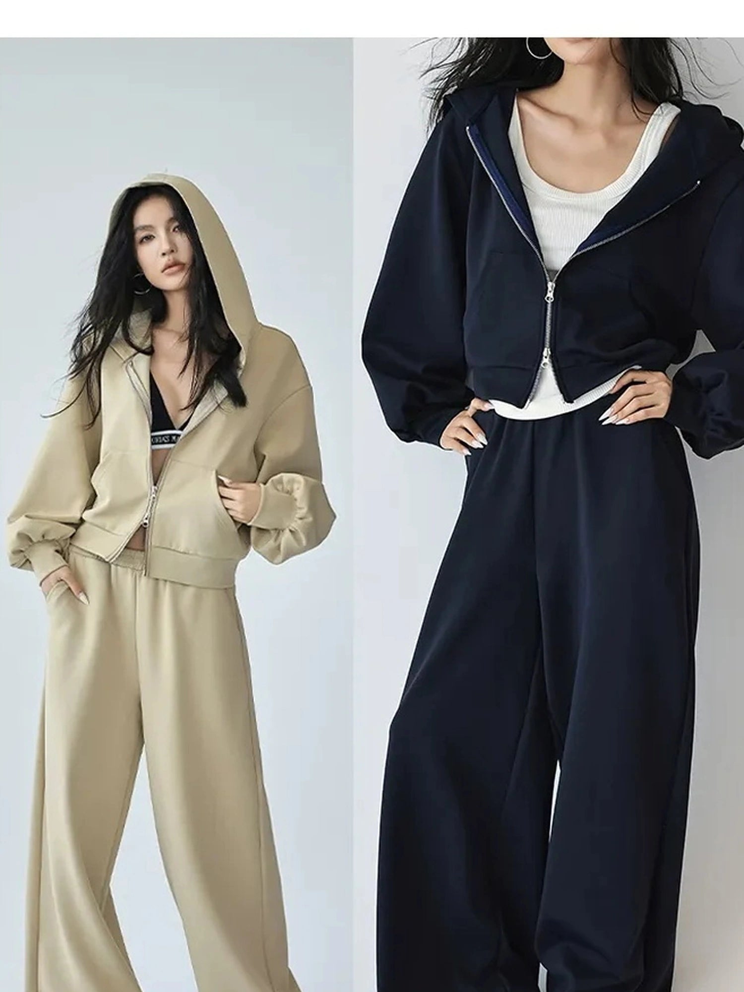 FU FRESH UP Athflow Hoodie Set With Wide Leg Pants