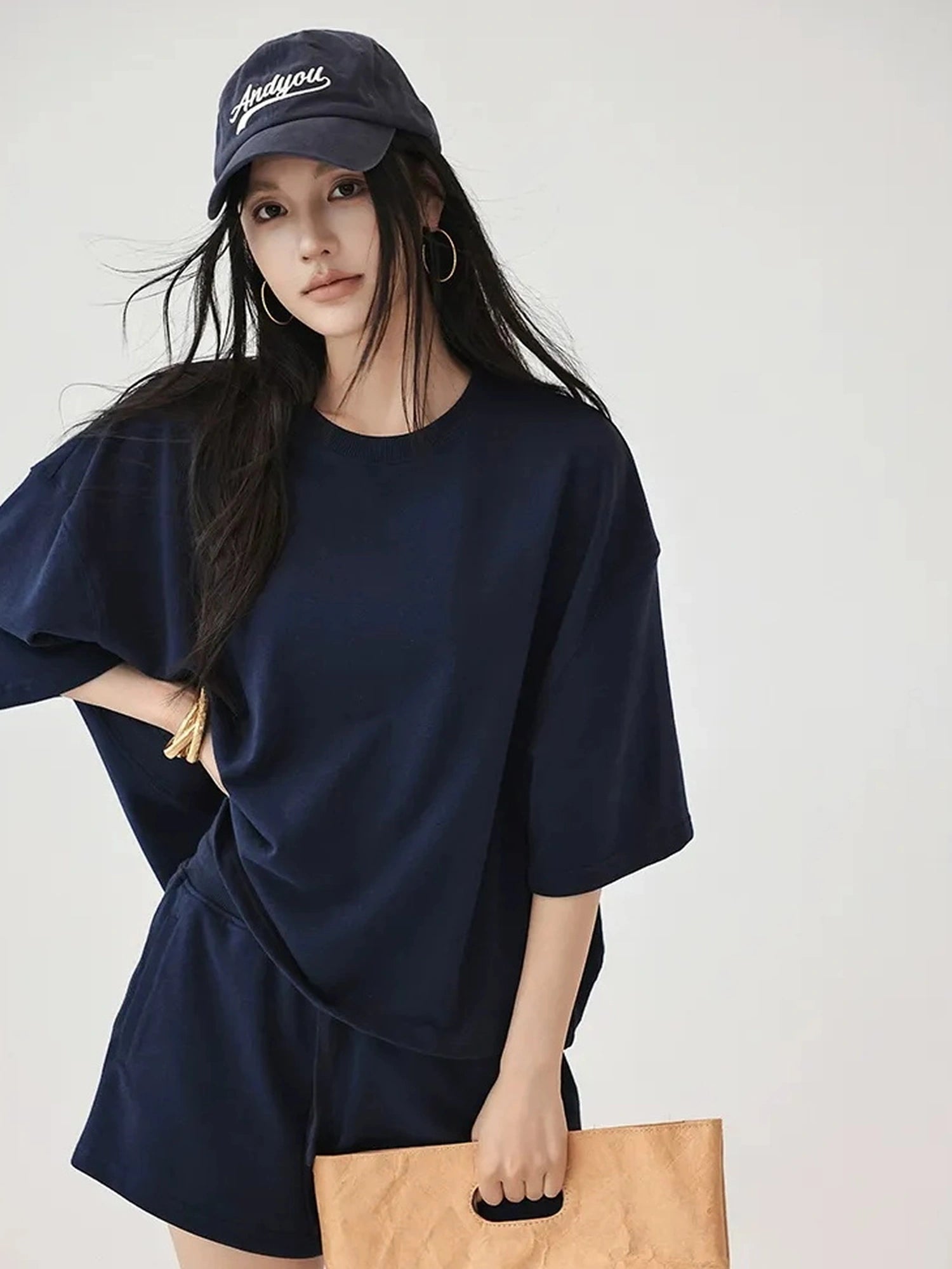 FU FRESH UP Athflow Relaxed Cotton T-shirt And Shorts Set