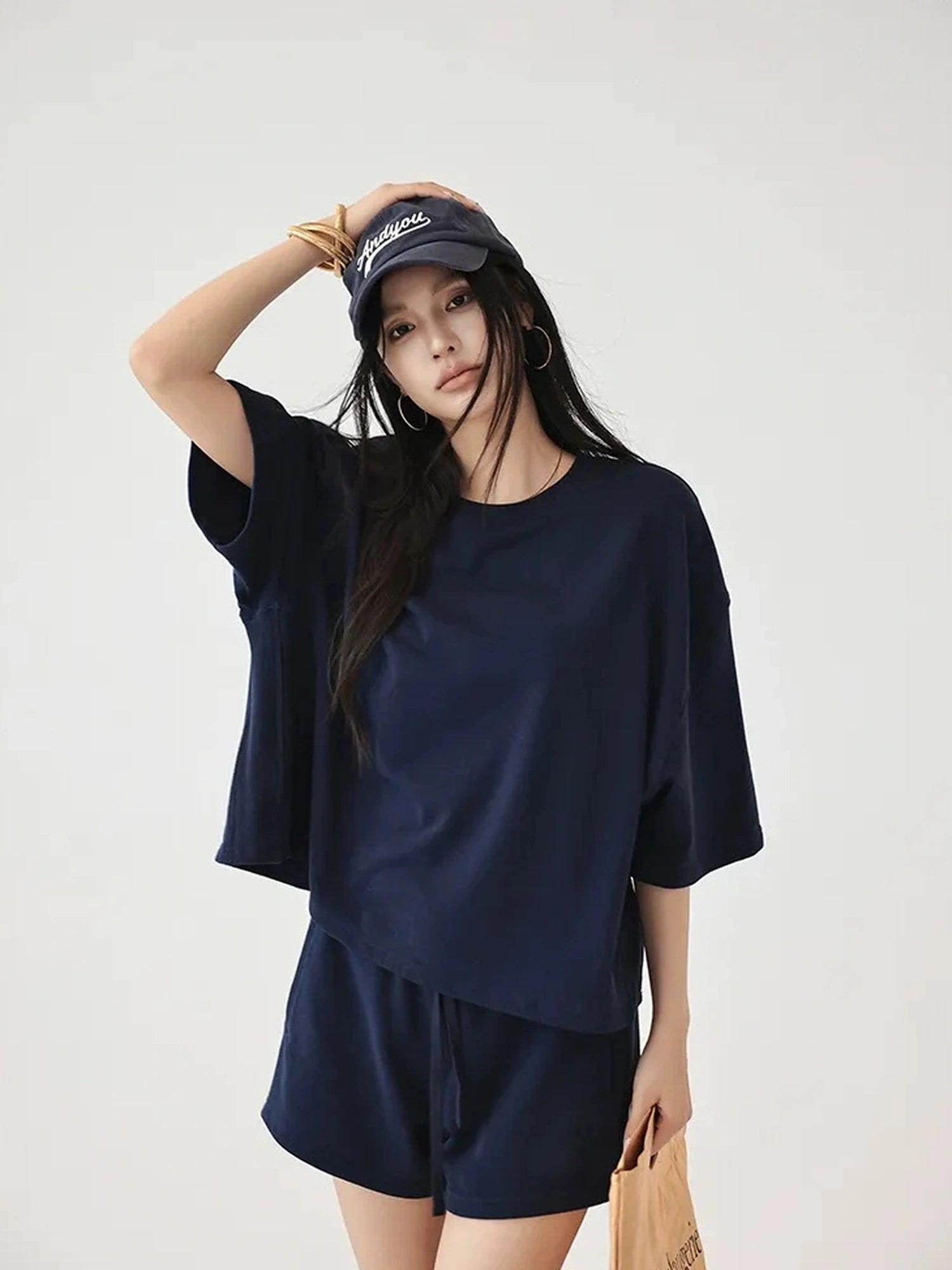 FU FRESH UP Athflow Relaxed Cotton T-shirt And Shorts Set