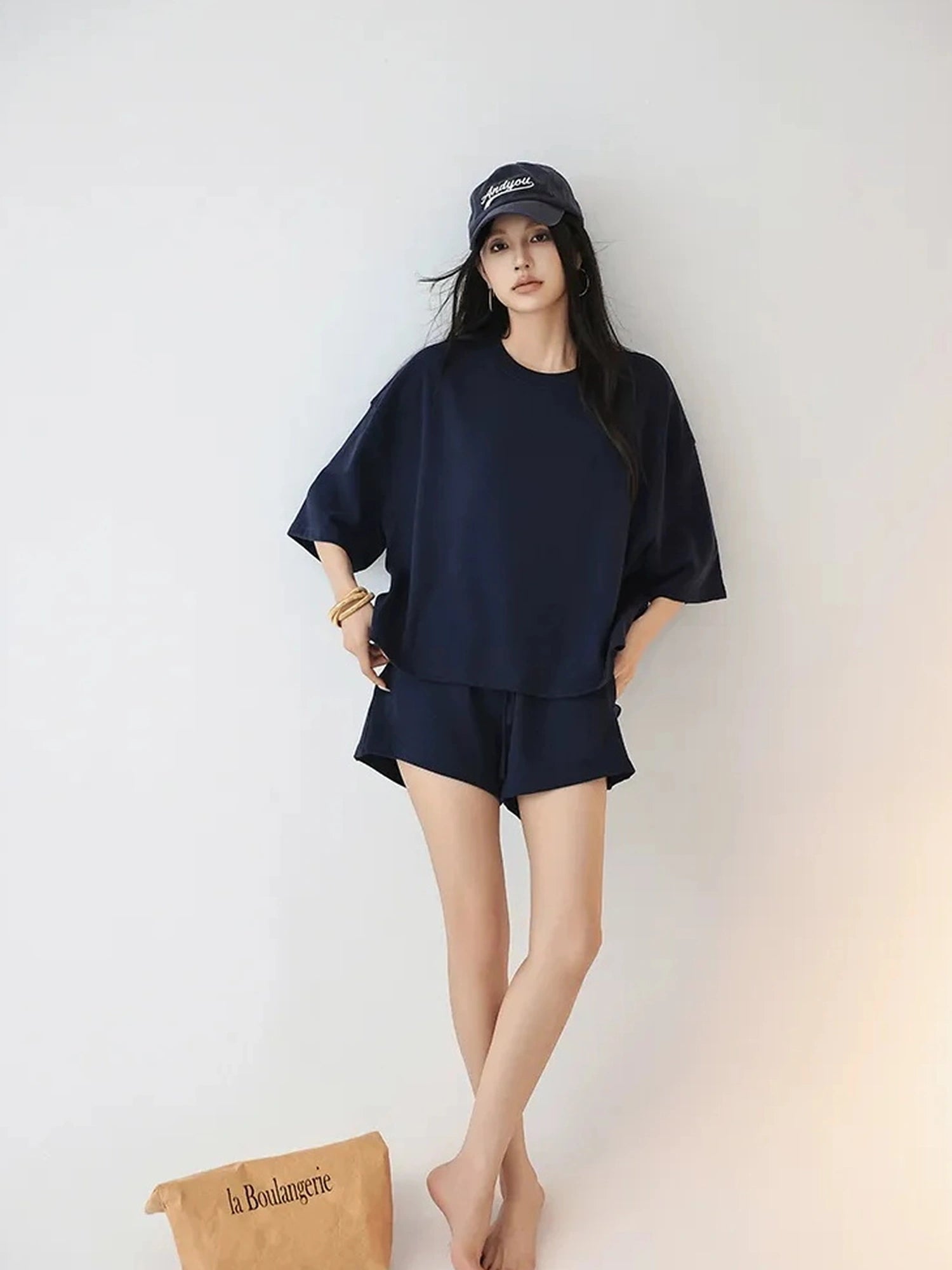 FU FRESH UP Athflow Relaxed Cotton T-shirt And Shorts Set