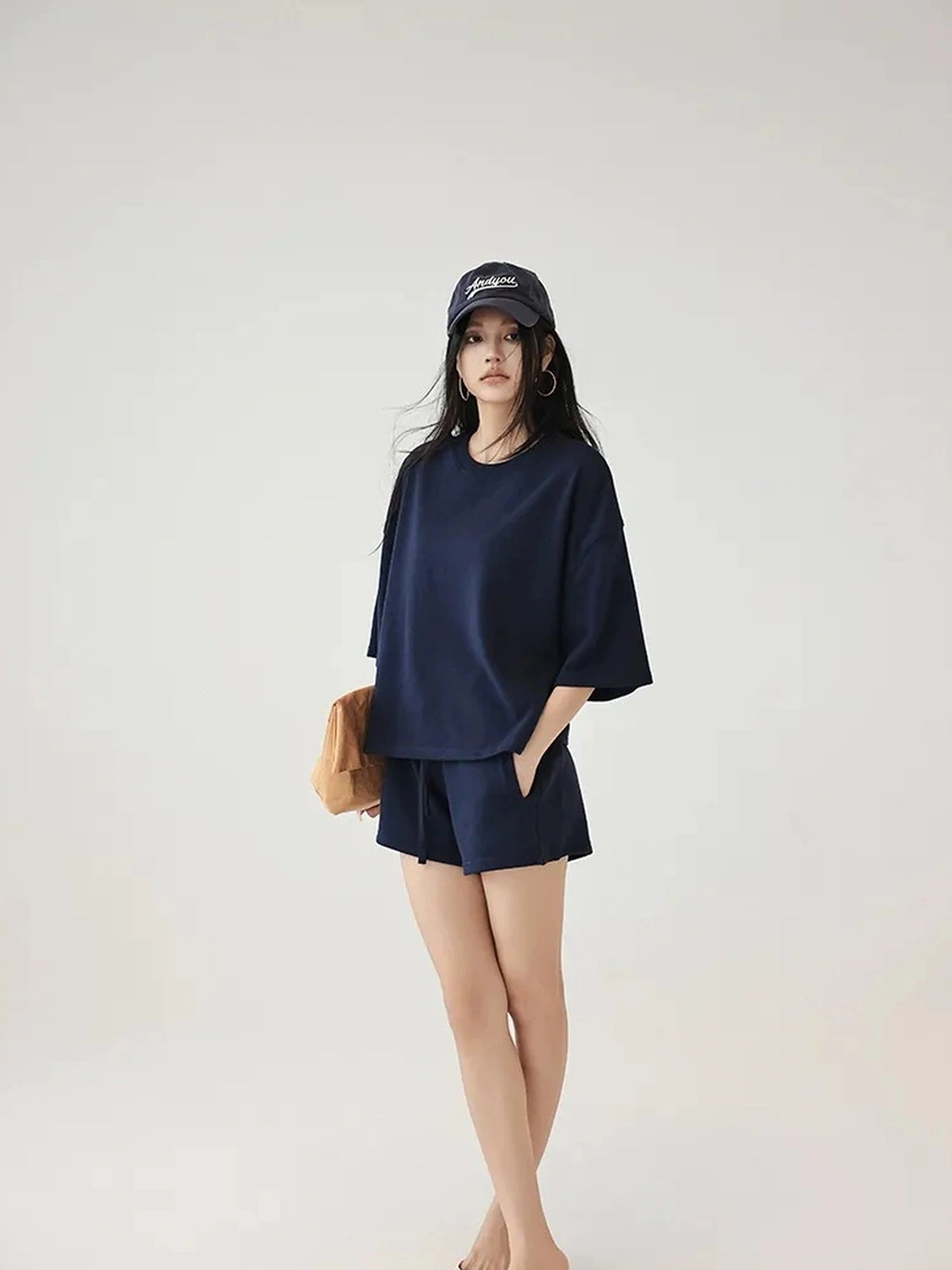 FU FRESH UP Athflow Relaxed Cotton T-shirt And Shorts Set