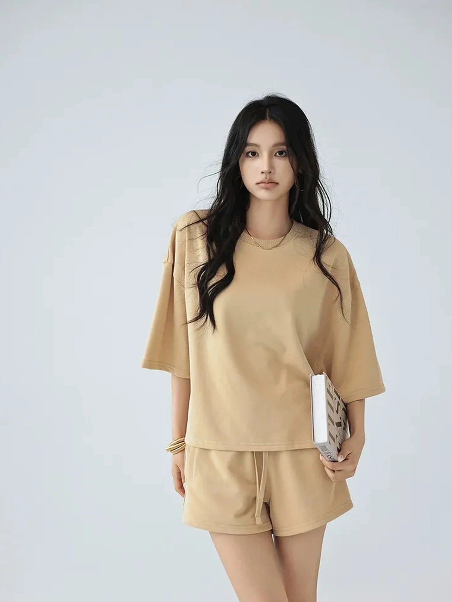 FU FRESH UP Athflow Relaxed Cotton T-shirt And Shorts Set