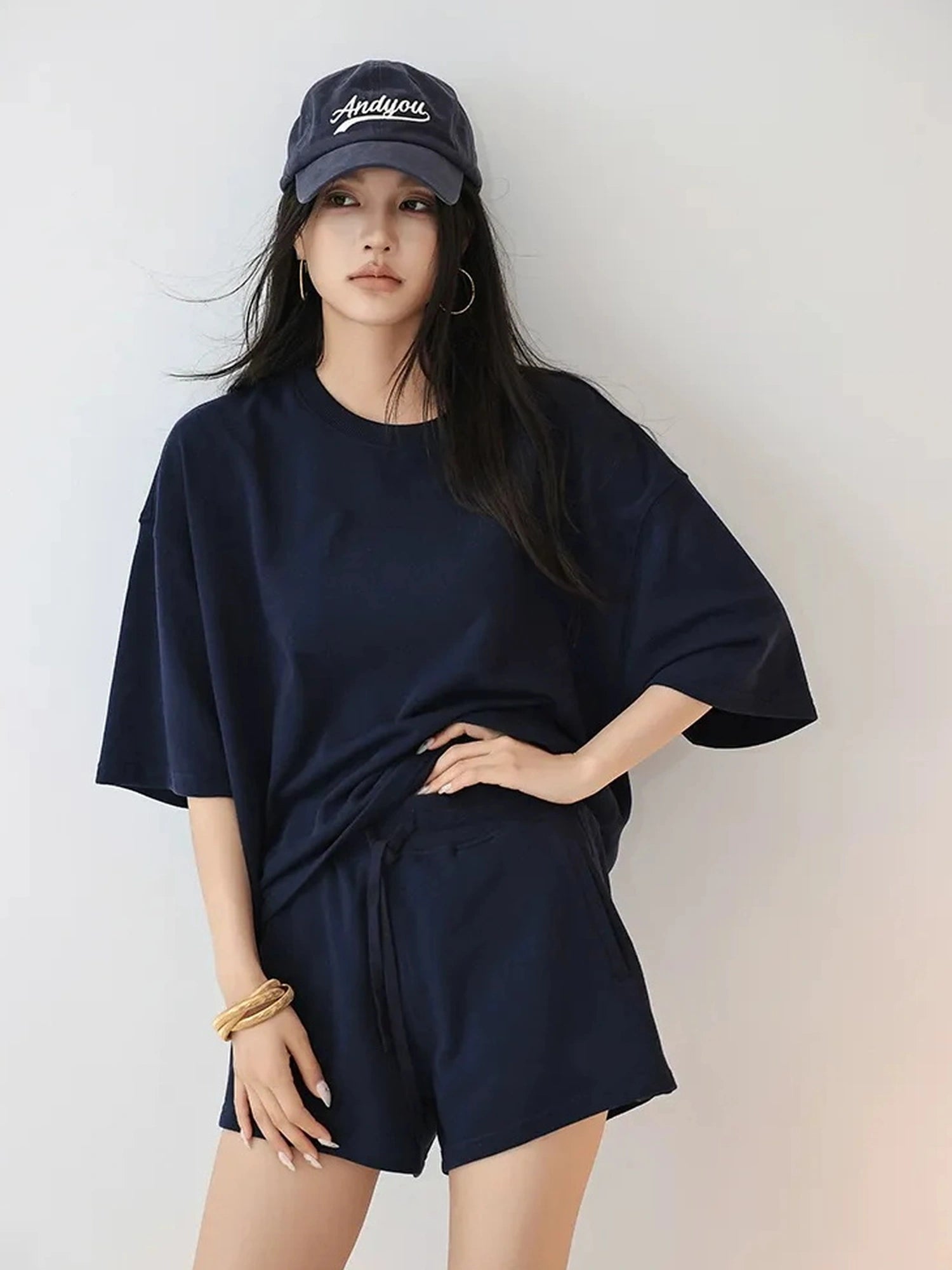 FU FRESH UP Athflow Relaxed Cotton T-shirt And Shorts Set
