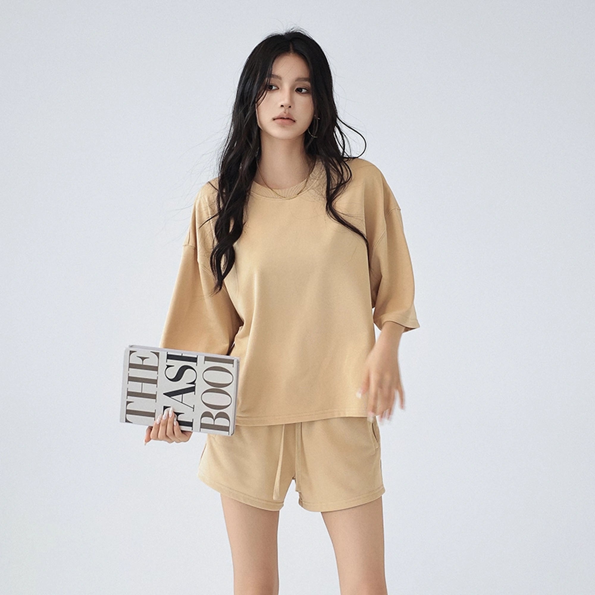 FU_FRESH_UP_Athflow_Relaxed_Cotton_T-shirt_And_Shorts_Set_MISSTT