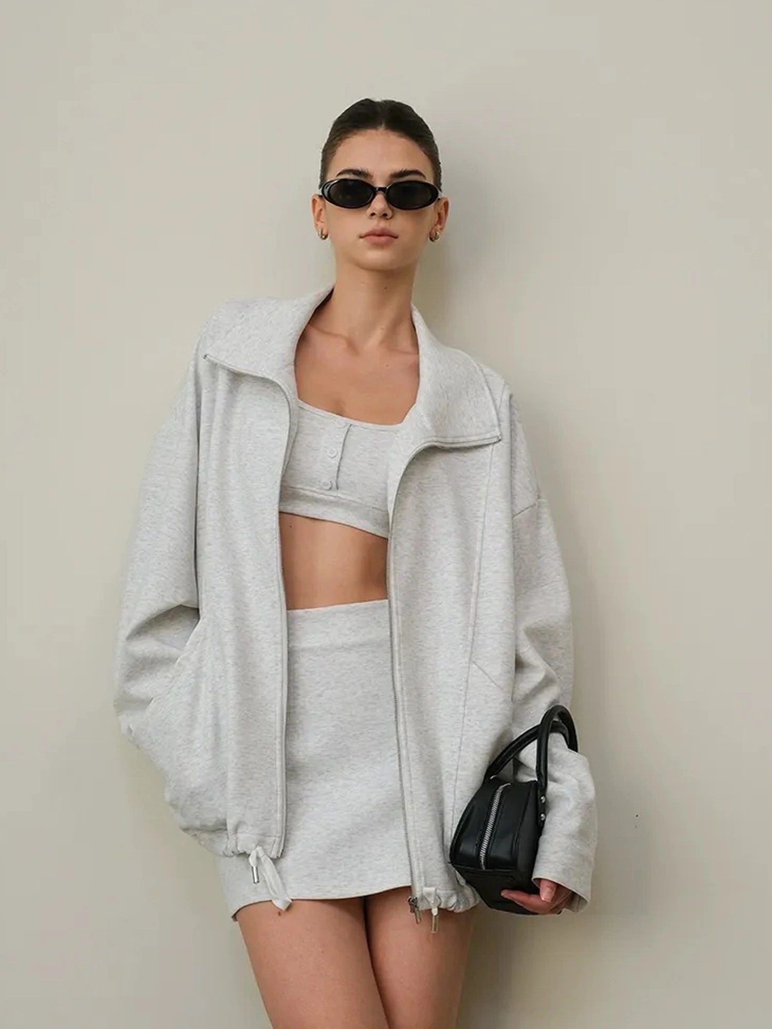 FU FRESH UP Athflow Tennis Inspired Hoodie Vest Skirt Set