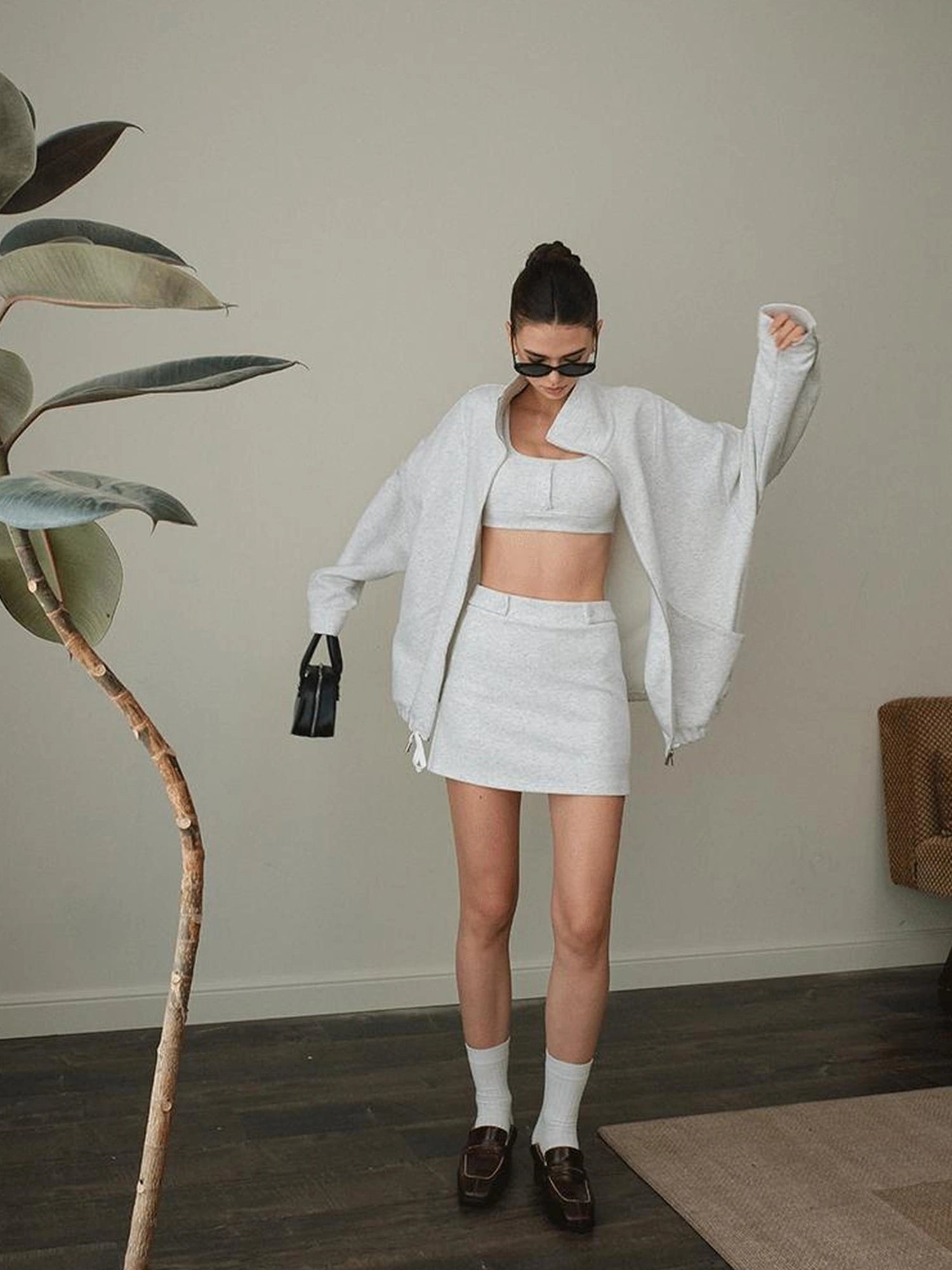 FU FRESH UP Athflow Tennis Inspired Hoodie Vest Skirt Set