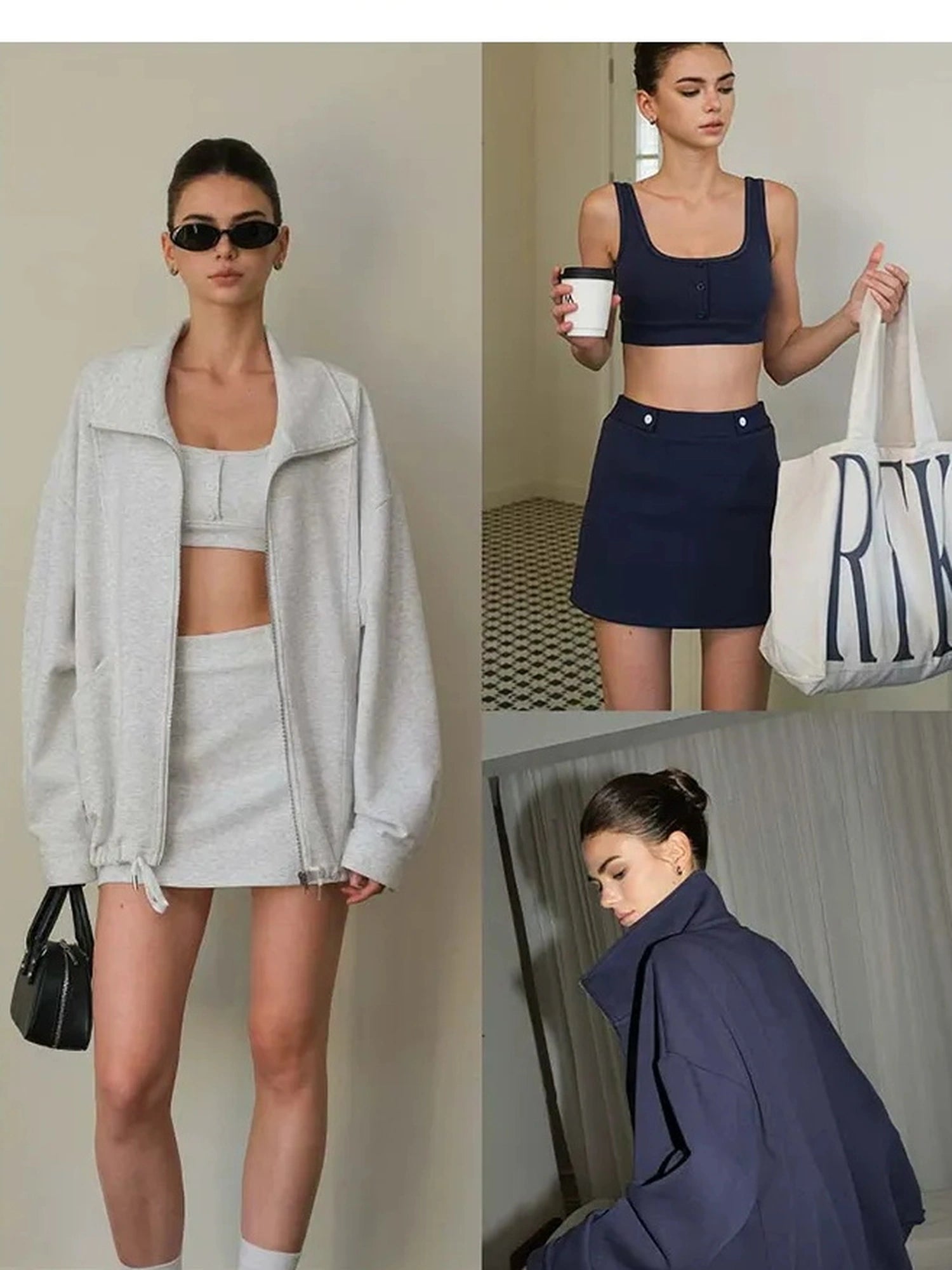 FU FRESH UP Athflow Tennis Inspired Hoodie Vest Skirt Set