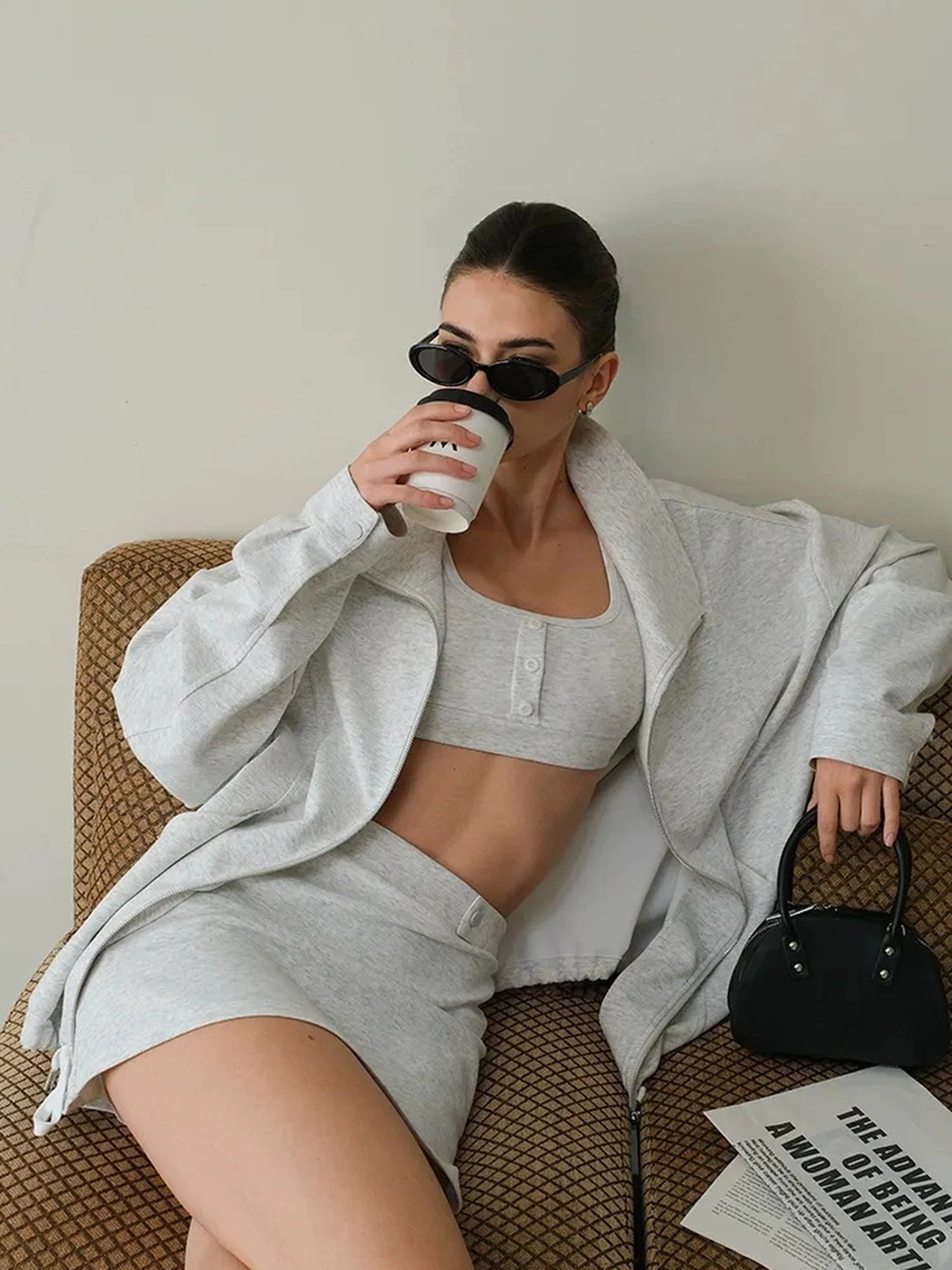 FU FRESH UP Athflow Tennis Inspired Hoodie Vest Skirt Set