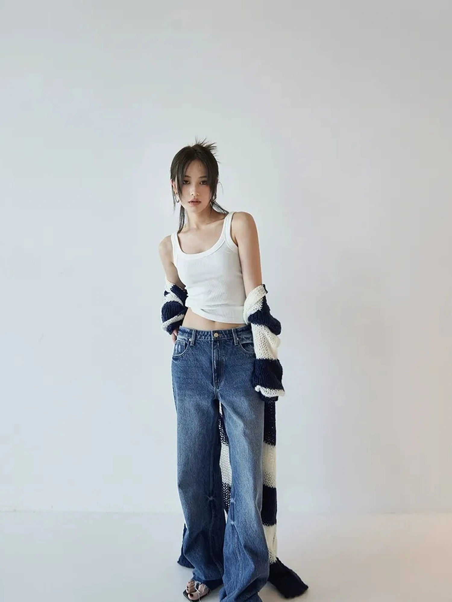 FU FRESH UP Classic Denim Straight Leg Jeans