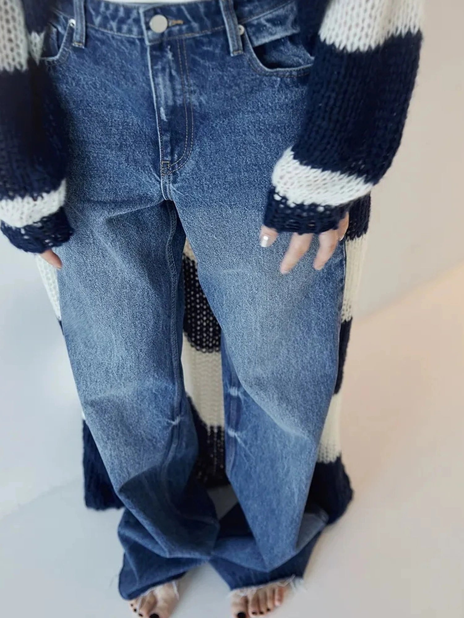 FU FRESH UP Classic Denim Straight Leg Jeans