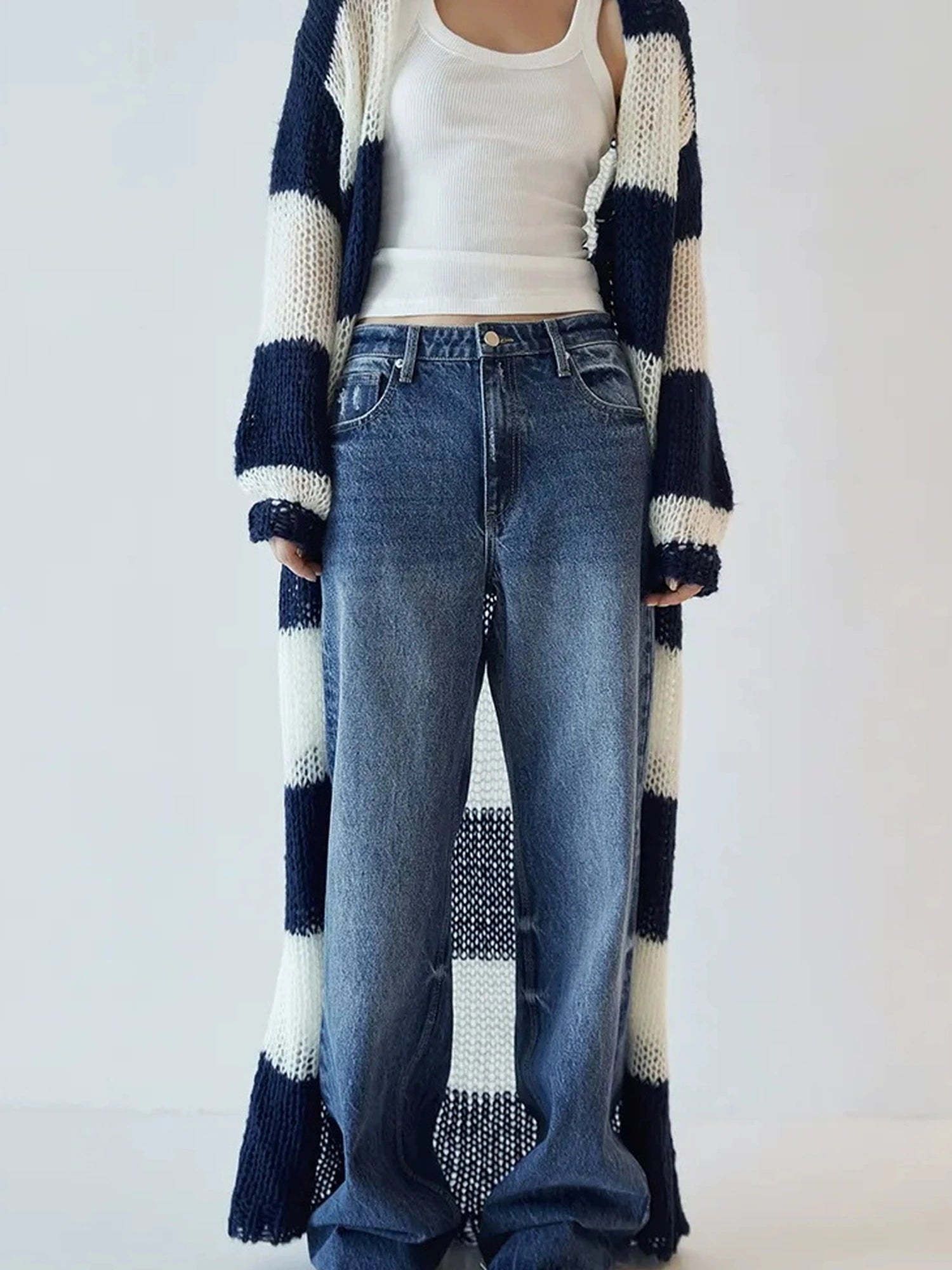 FU FRESH UP Classic Denim Straight Leg Jeans