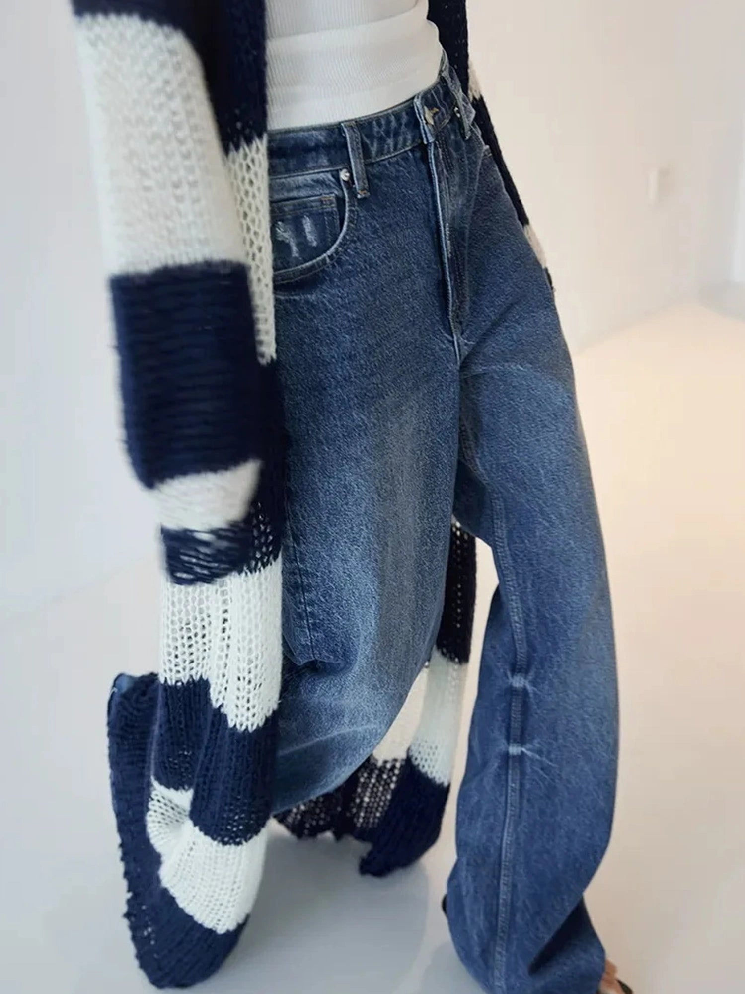 FU FRESH UP Classic Denim Straight Leg Jeans