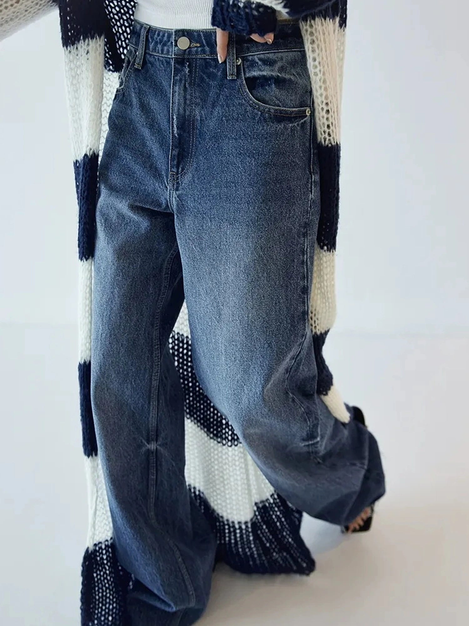 FU FRESH UP Classic Denim Straight Leg Jeans