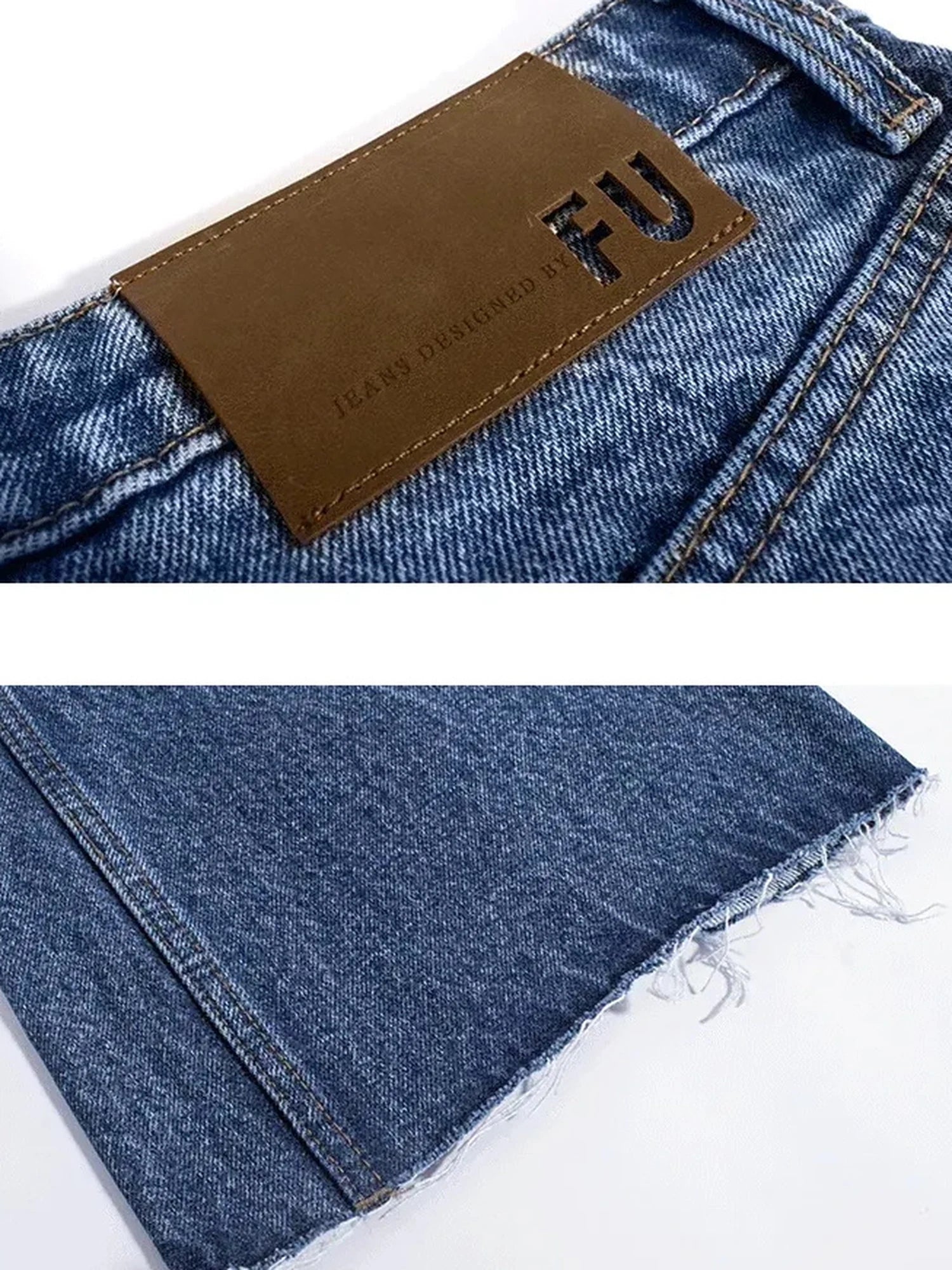 FU FRESH UP Classic Denim Straight Leg Jeans