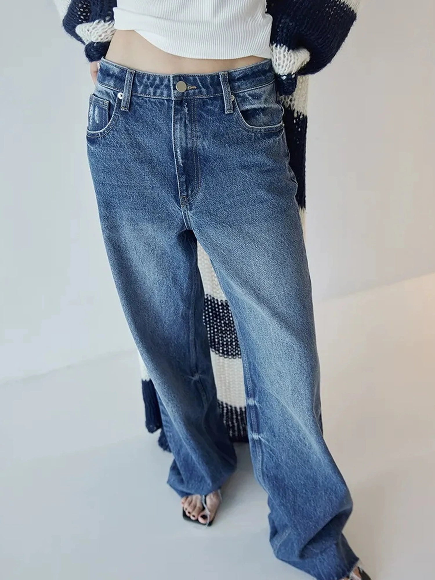 FU FRESH UP Classic Denim Straight Leg Jeans