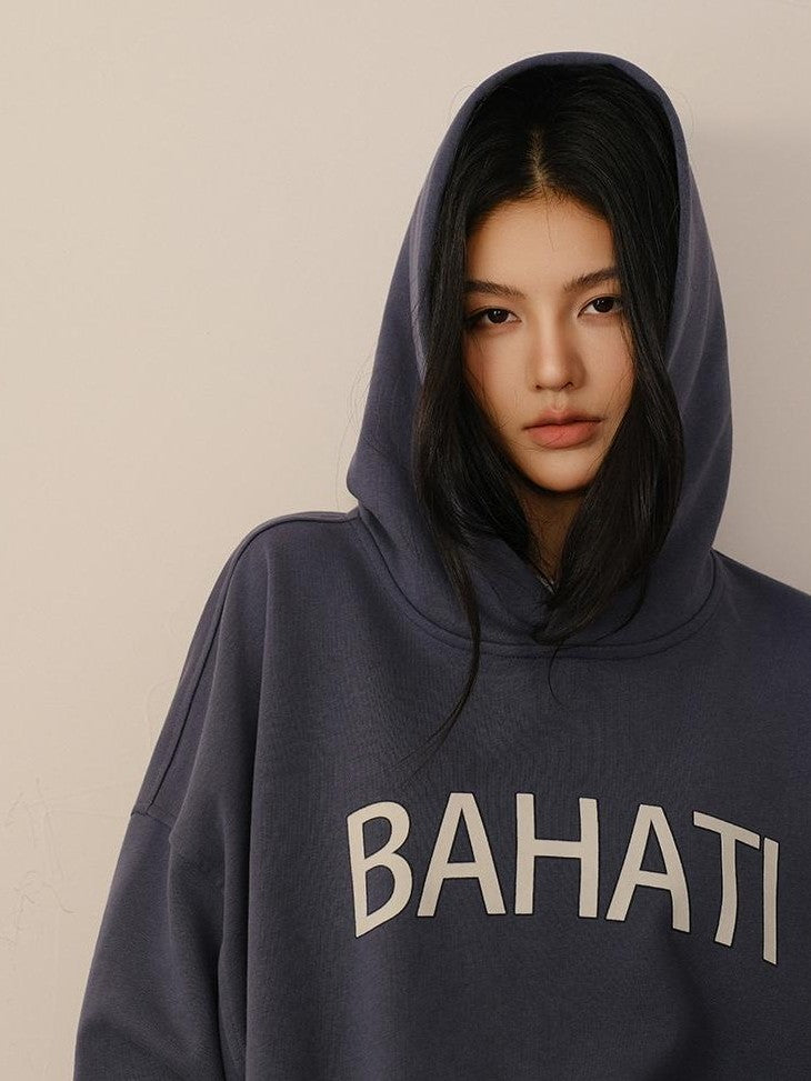 FU FRESH UP Color Block Print Hooded Cropped Long Sleeve Women&