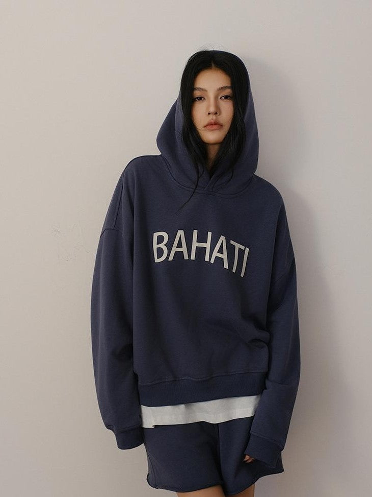 FU FRESH UP Color Block Print Hooded Cropped Long Sleeve Women&