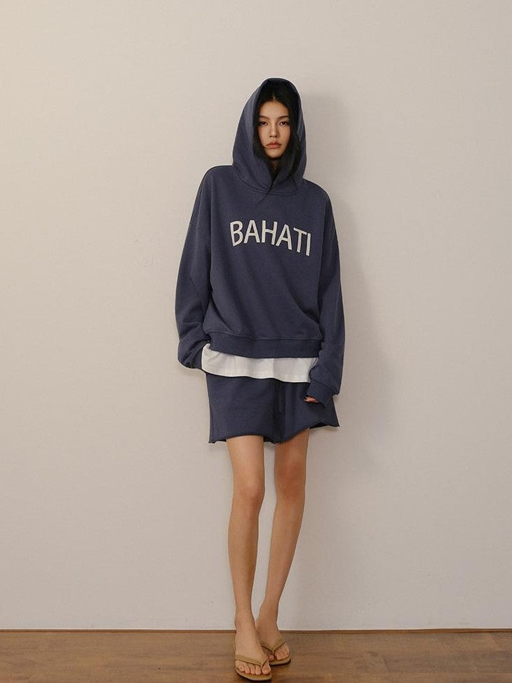 FU FRESH UP Color Block Print Hooded Cropped Long Sleeve Women&