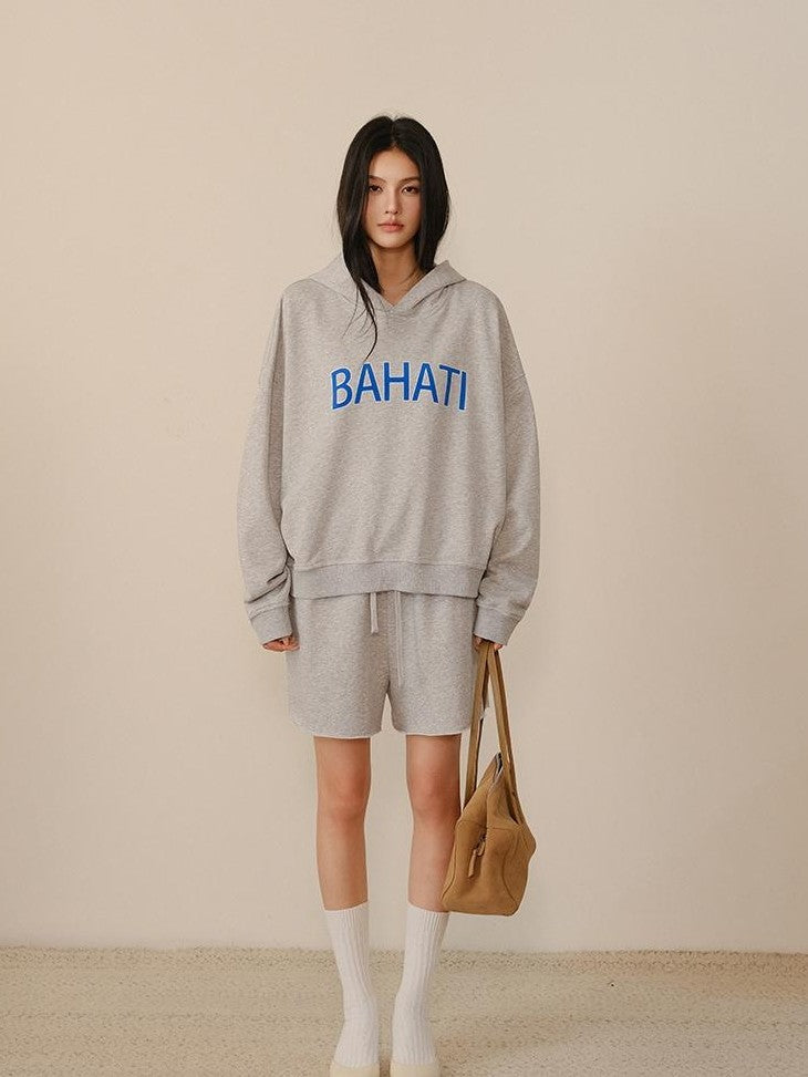 FU FRESH UP Color Block Print Hooded Cropped Long Sleeve Women&