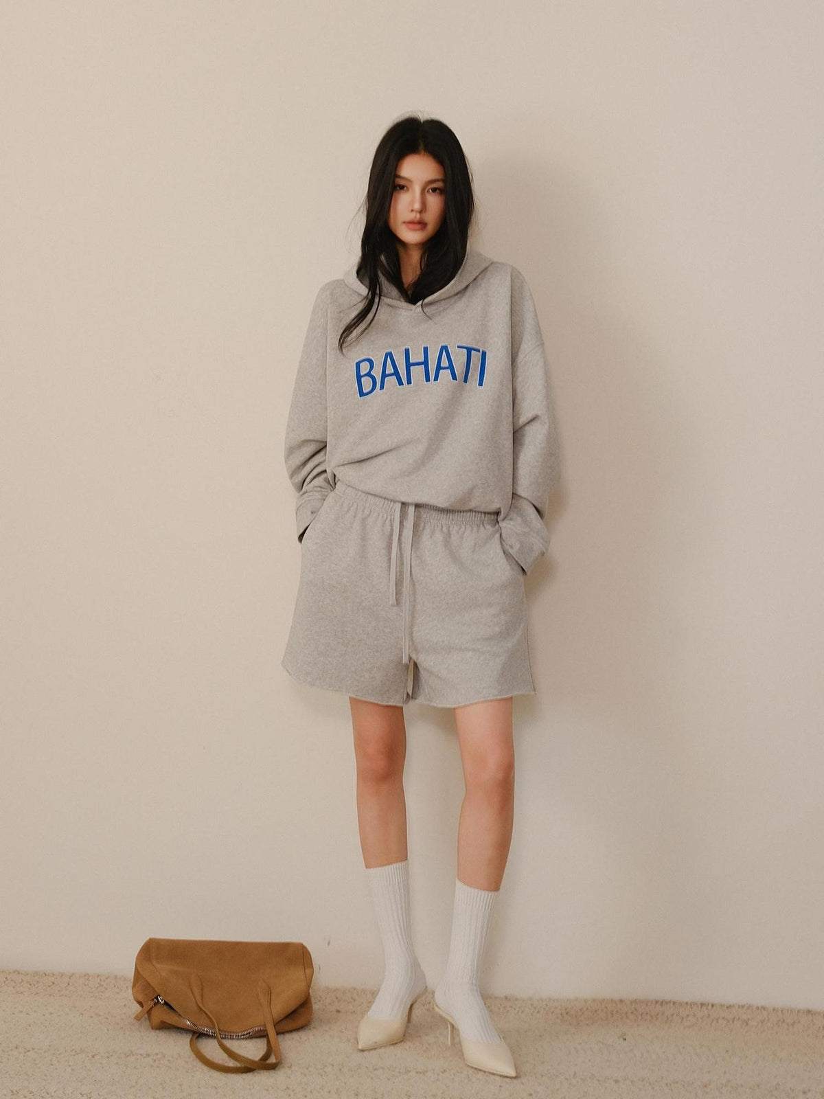 FU FRESH UP Color Block Print Hooded Cropped Long Sleeve Women&