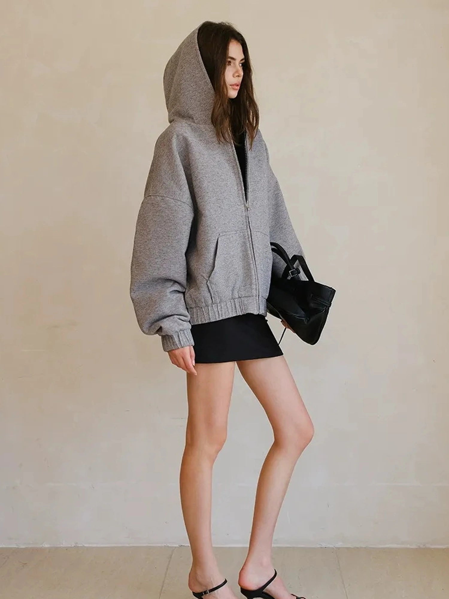 FU FRESH UP Color Block Stripe Reversible Hooded Jacket