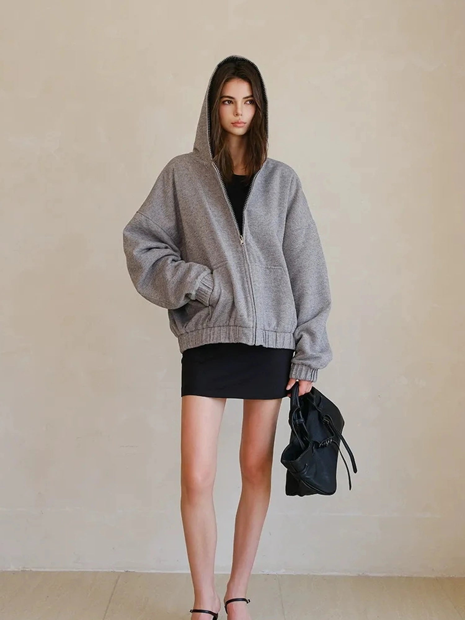 FU FRESH UP Color Block Stripe Reversible Hooded Jacket