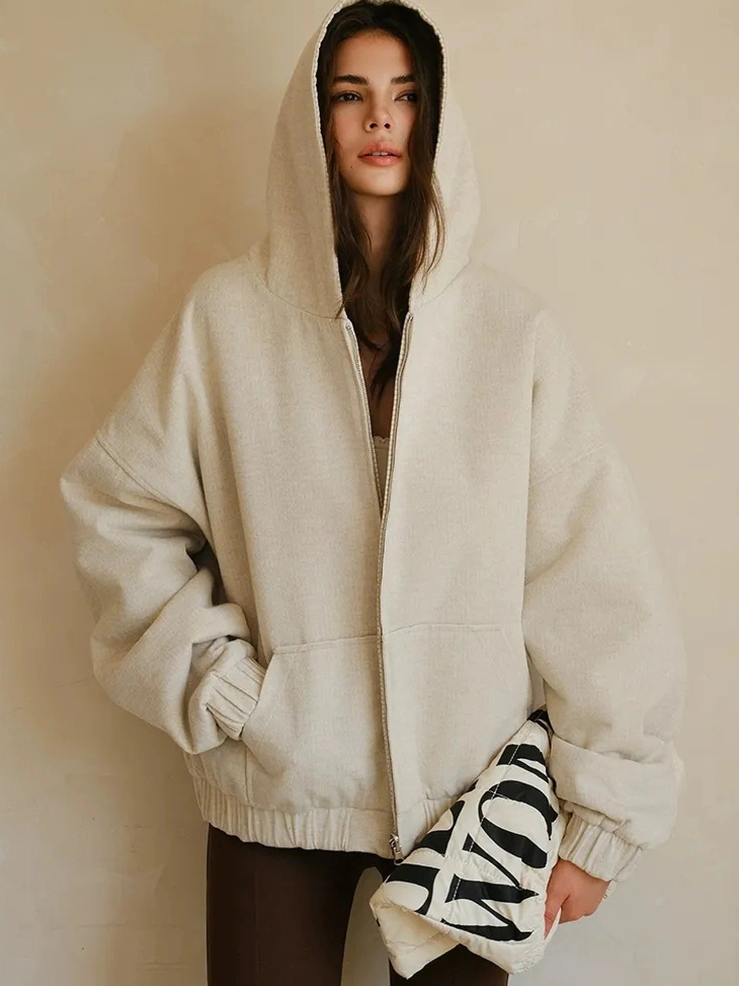 FU FRESH UP Color Block Stripe Reversible Hooded Jacket