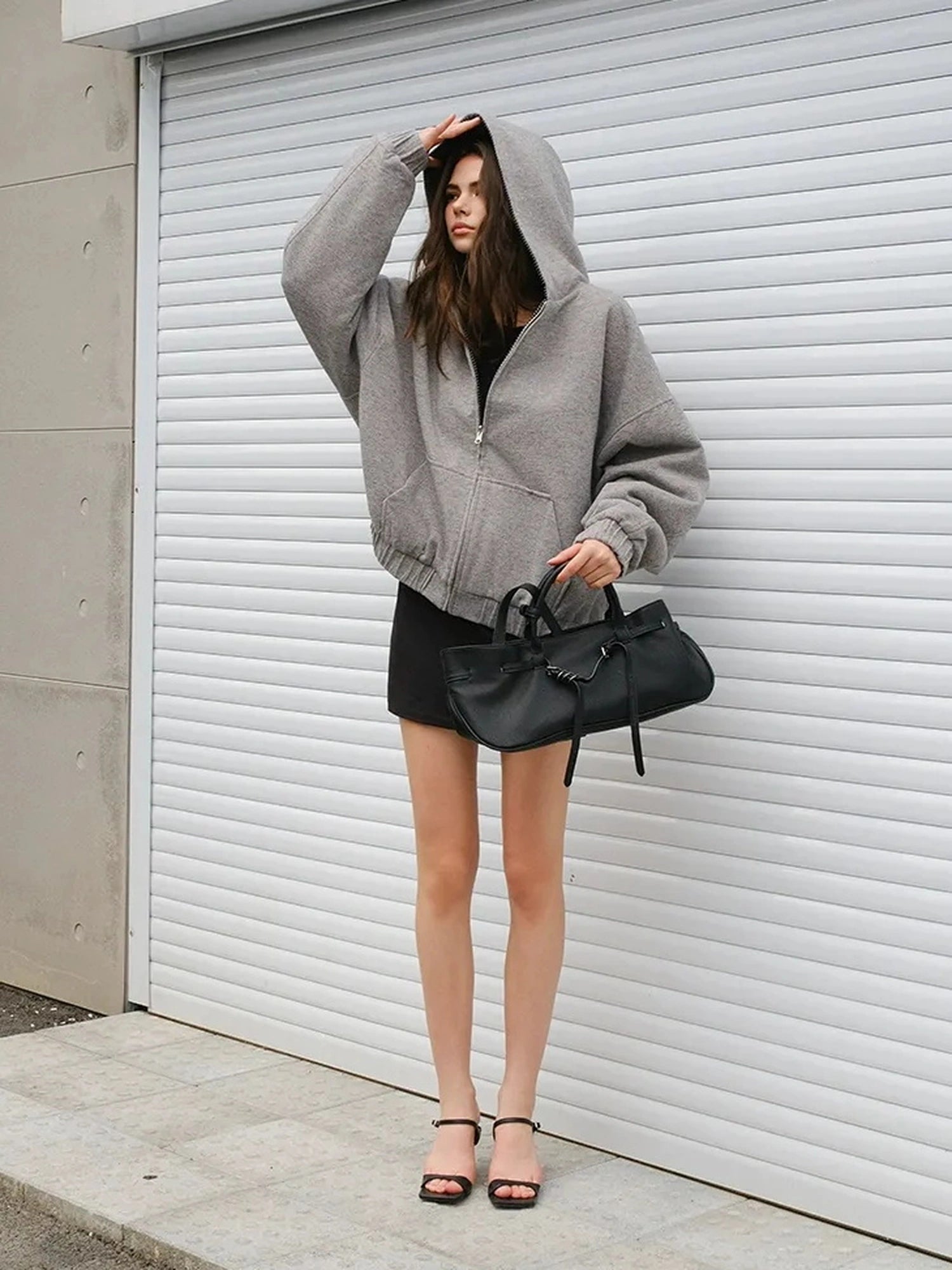 FU FRESH UP Color Block Stripe Reversible Hooded Jacket