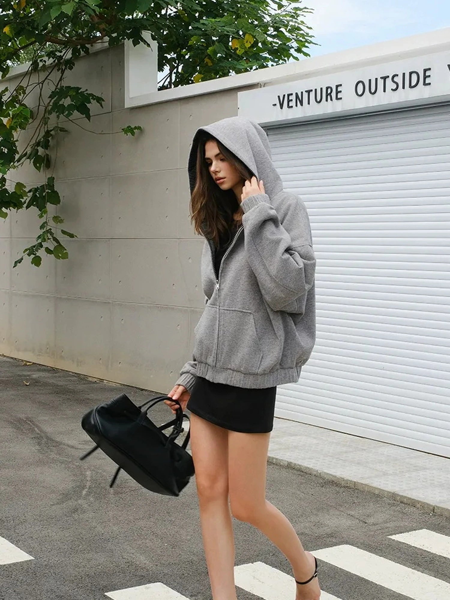 FU FRESH UP Color Block Stripe Reversible Hooded Jacket