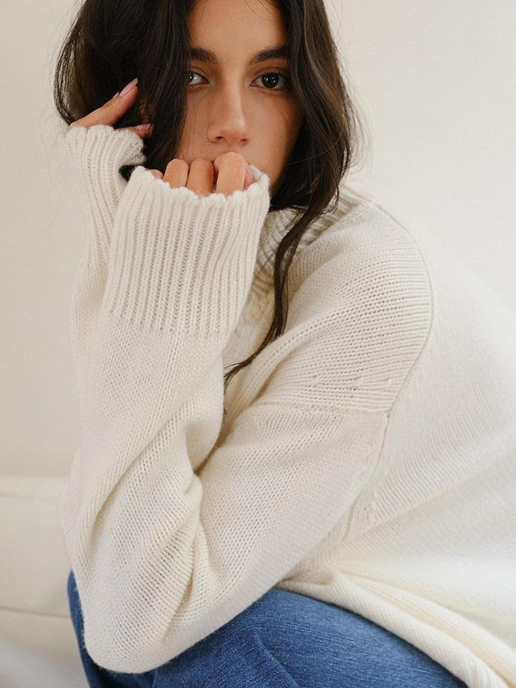 FU FRESH UP Colorblock Lace Trim Oversized Women&