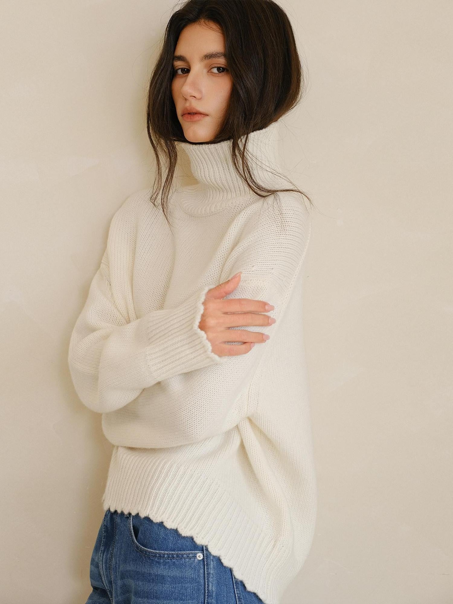 FU FRESH UP Colorblock Lace Trim Oversized Women&