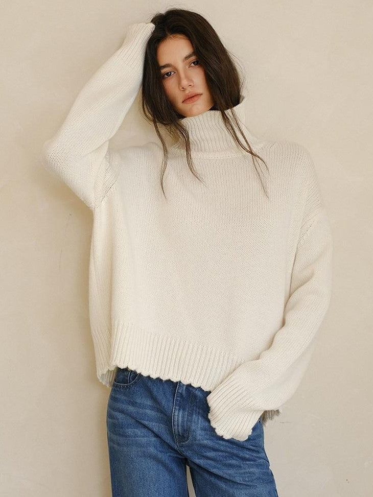 FU FRESH UP Colorblock Lace Trim Oversized Women&