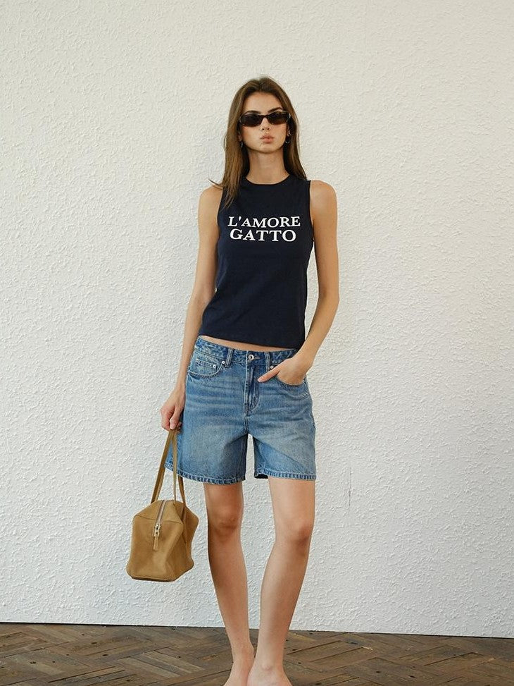 FU FRESH UP Colorblock Slogan Print Round Neck Slim H Shaped Women&