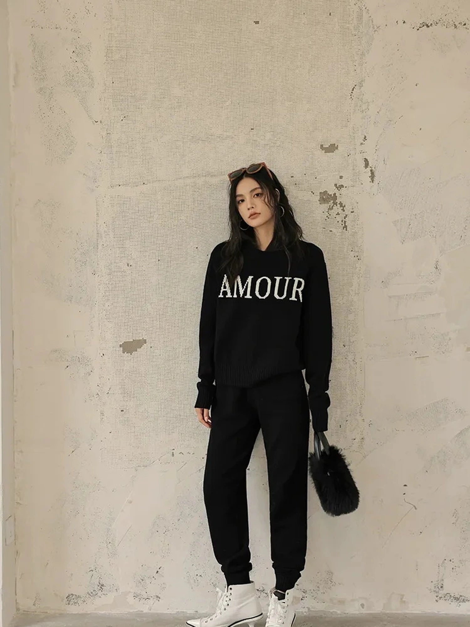FU FRESH UP Comfort Wool Knit Ankle Pants