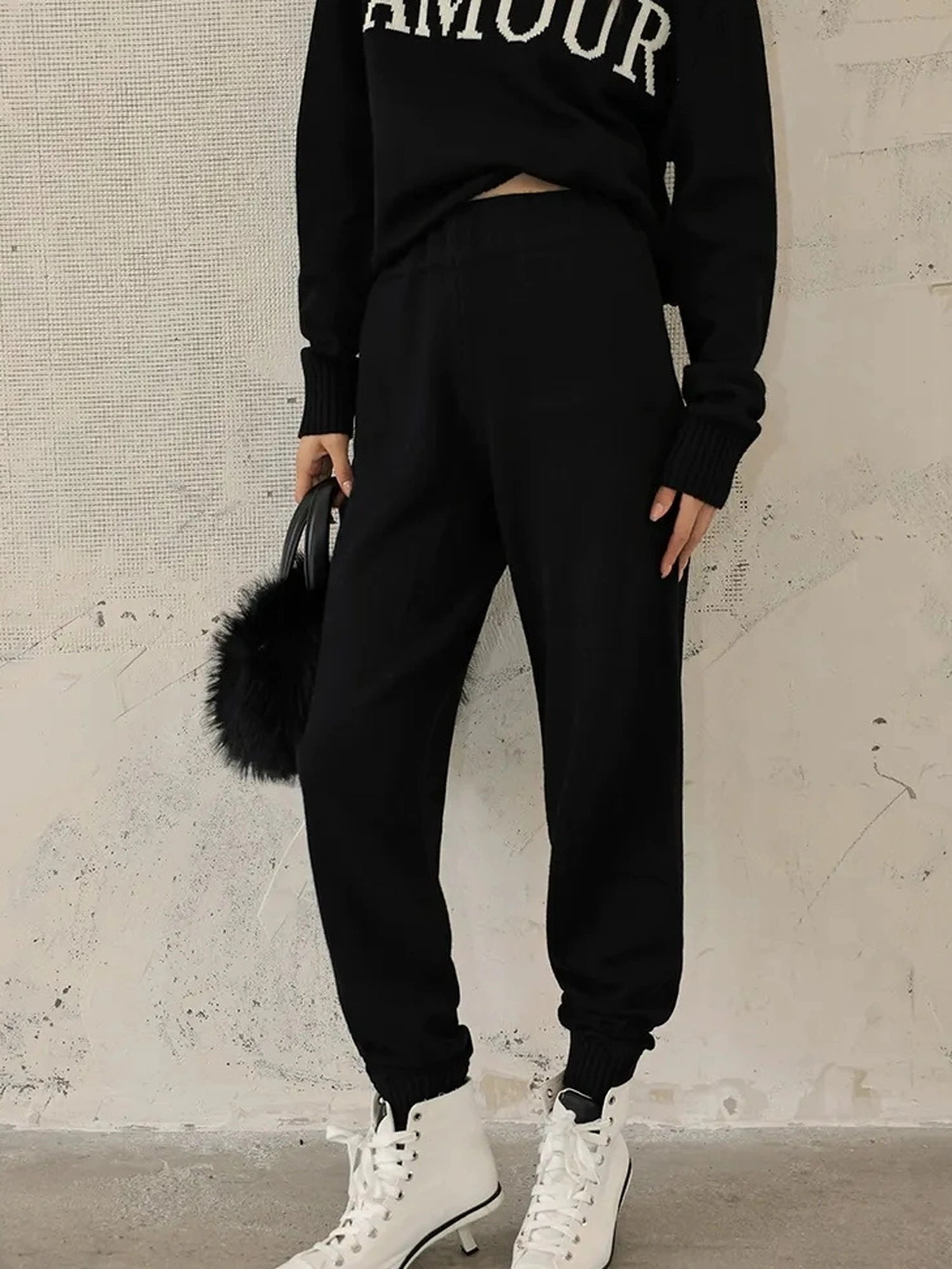 FU FRESH UP Comfort Wool Knit Ankle Pants