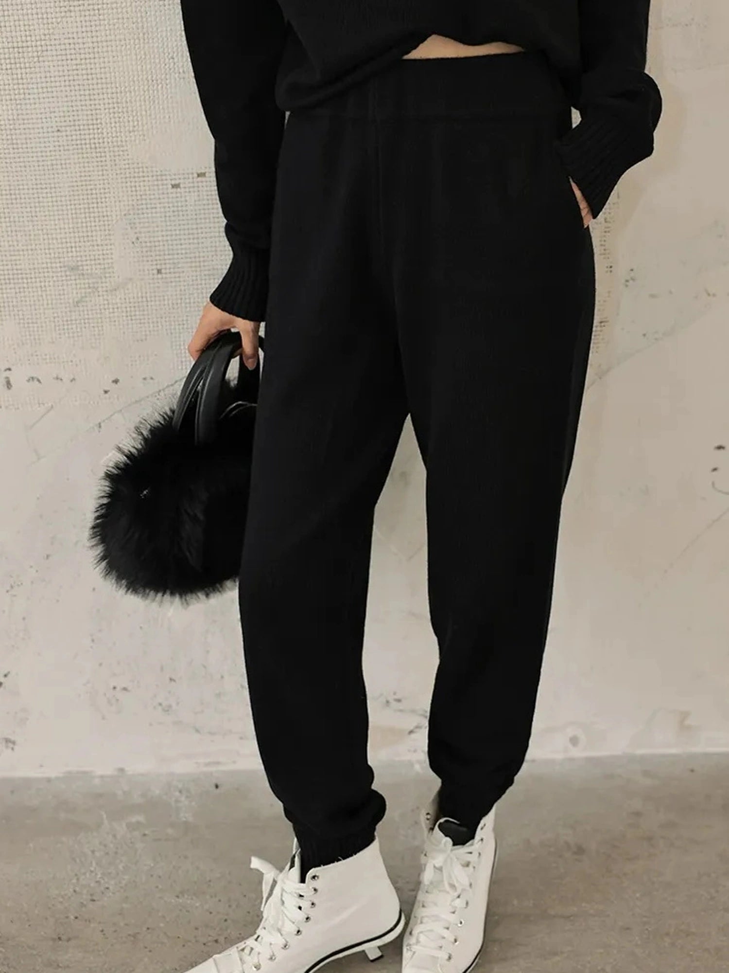 FU FRESH UP Comfort Wool Knit Ankle Pants