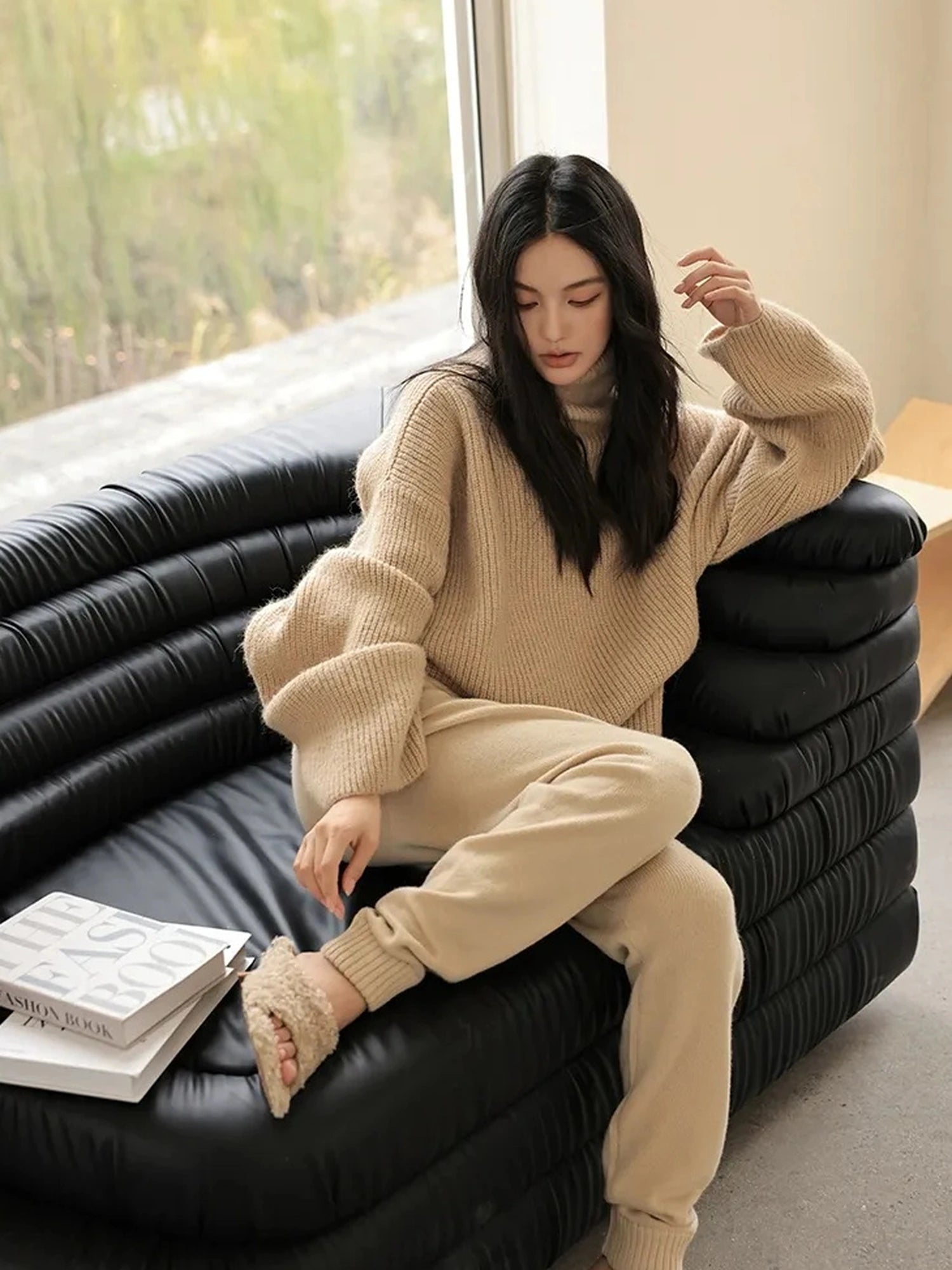 FU FRESH UP Comfort Wool Knit Ankle Pants