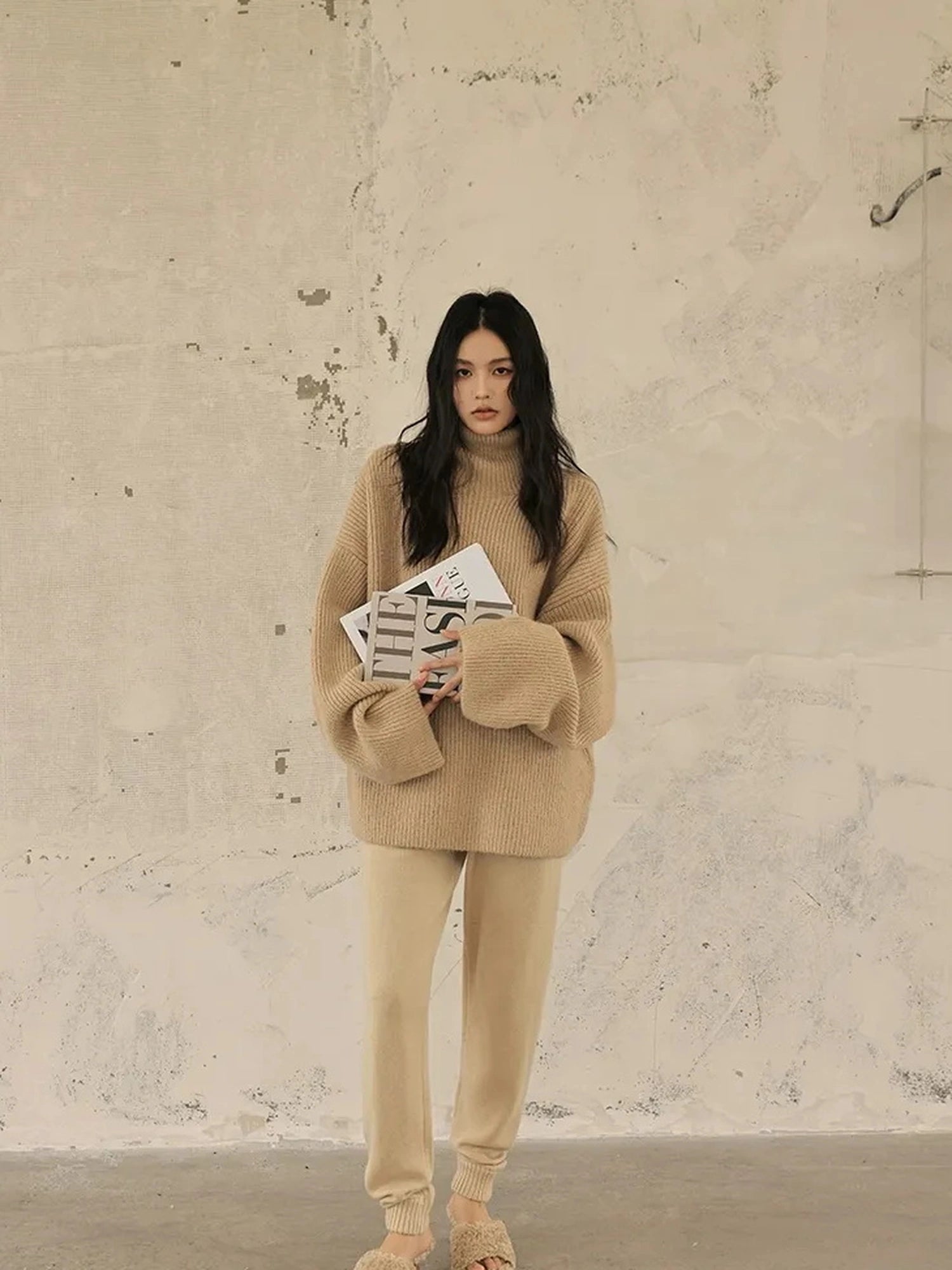 FU FRESH UP Comfort Wool Knit Ankle Pants