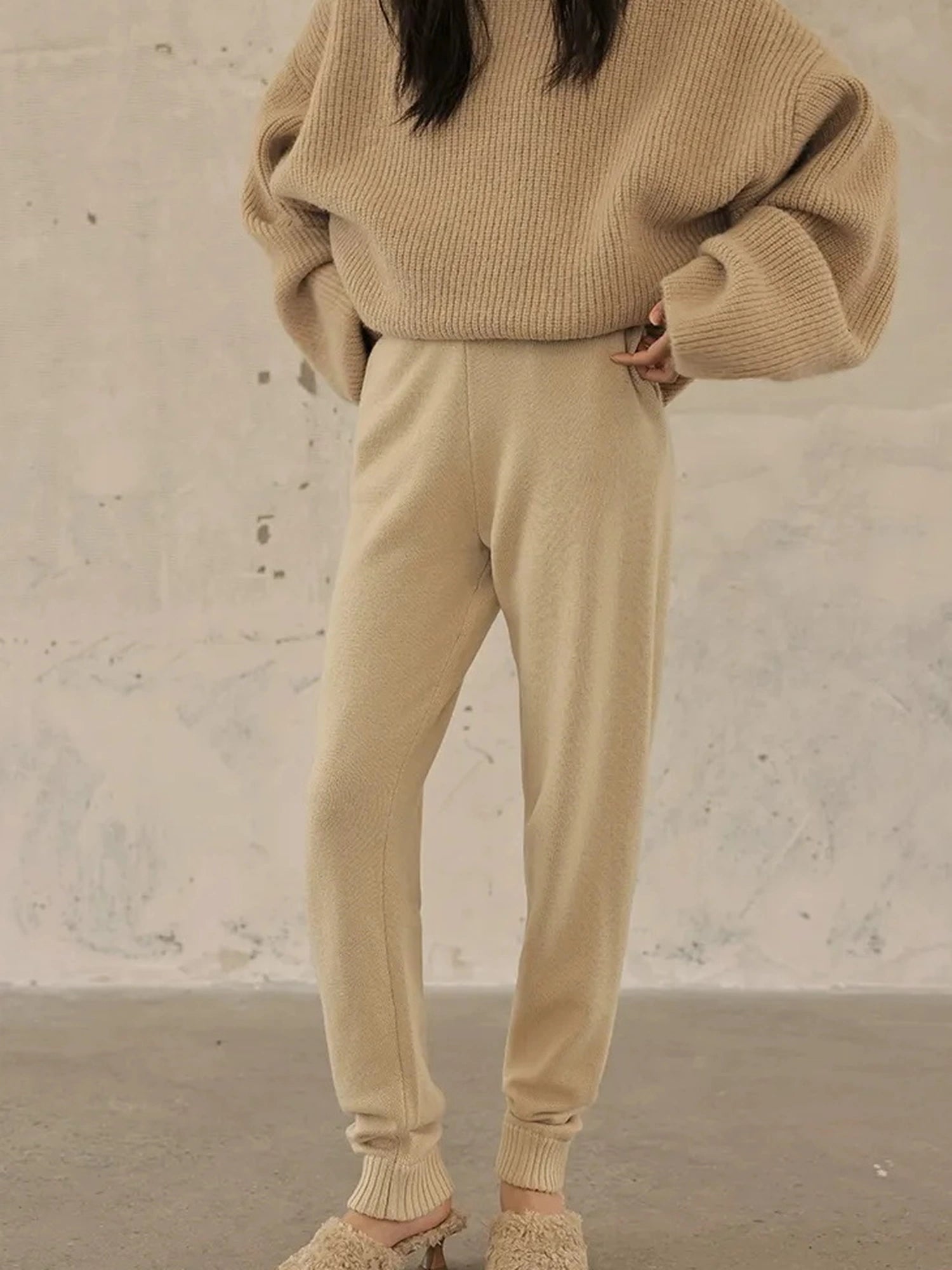 FU FRESH UP Comfort Wool Knit Ankle Pants