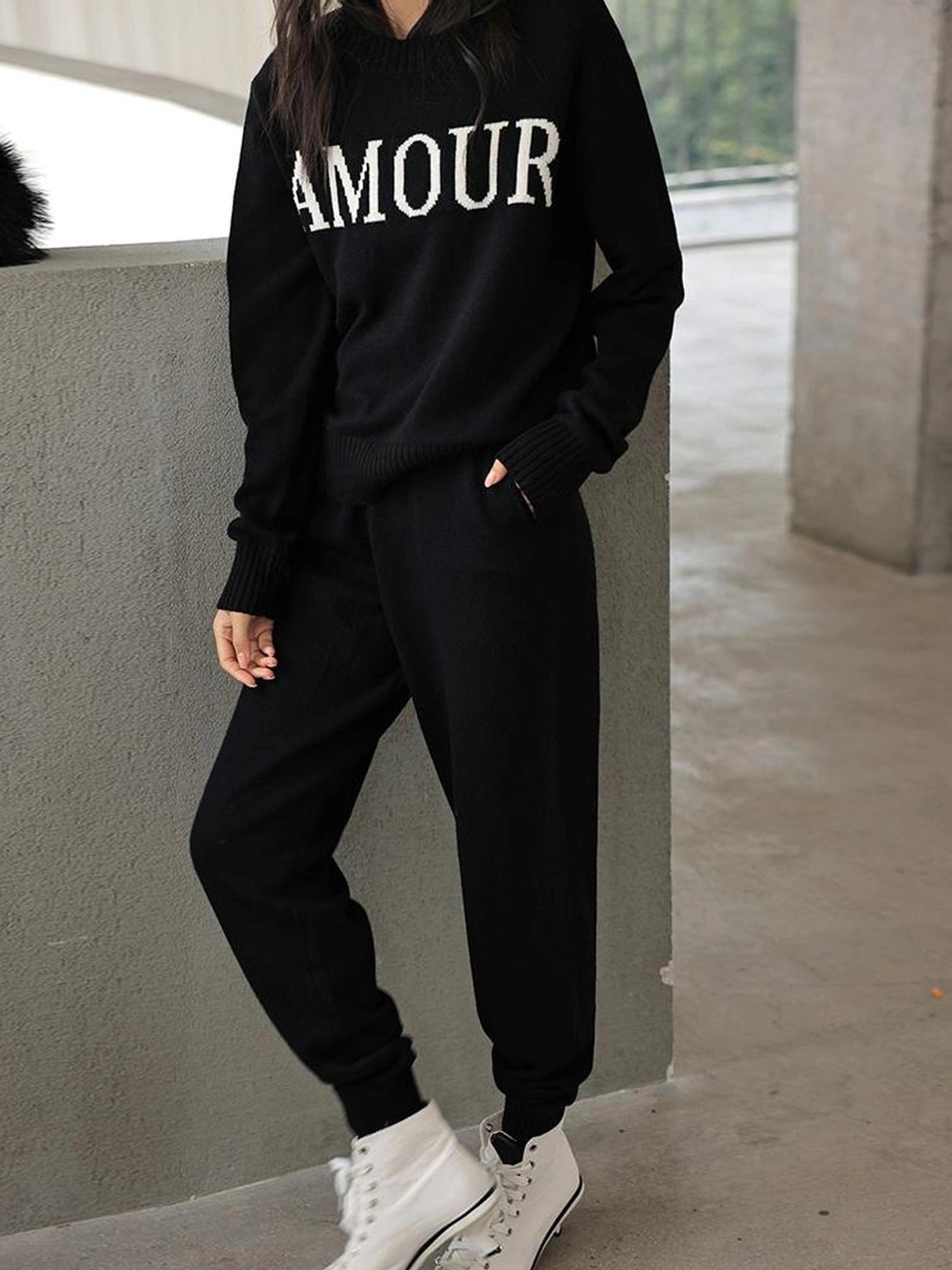 FU FRESH UP Comfort Wool Knit Ankle Pants