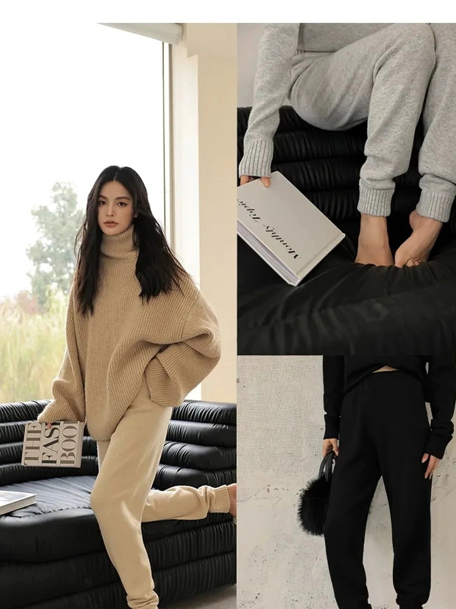 FU FRESH UP Comfort Wool Knit Ankle Pants
