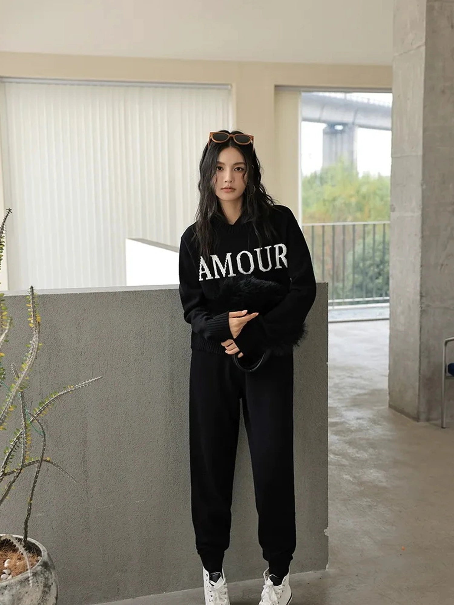 FU FRESH UP Comfort Wool Knit Ankle Pants