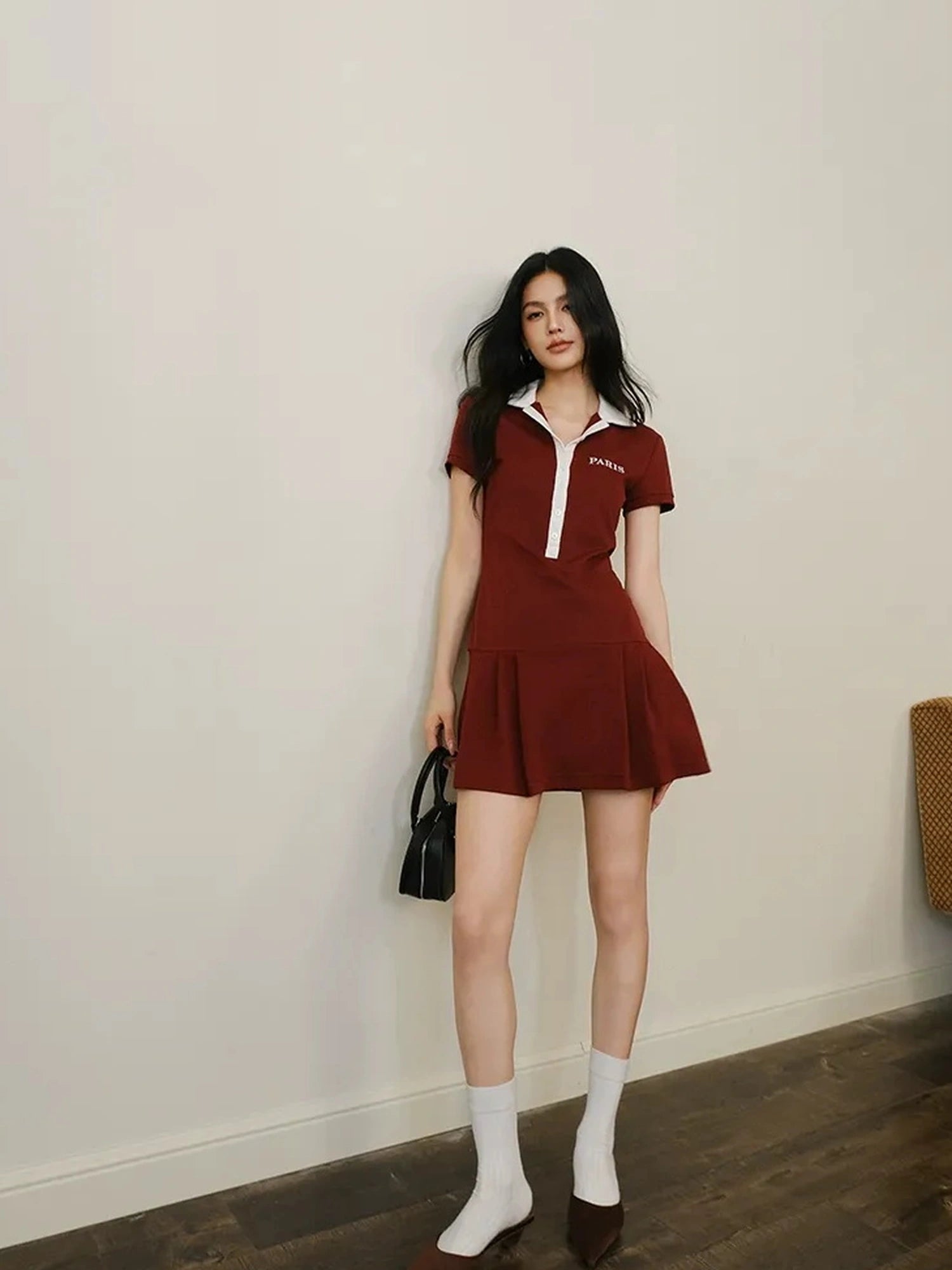 Contour Stitch Polo Knit Dress