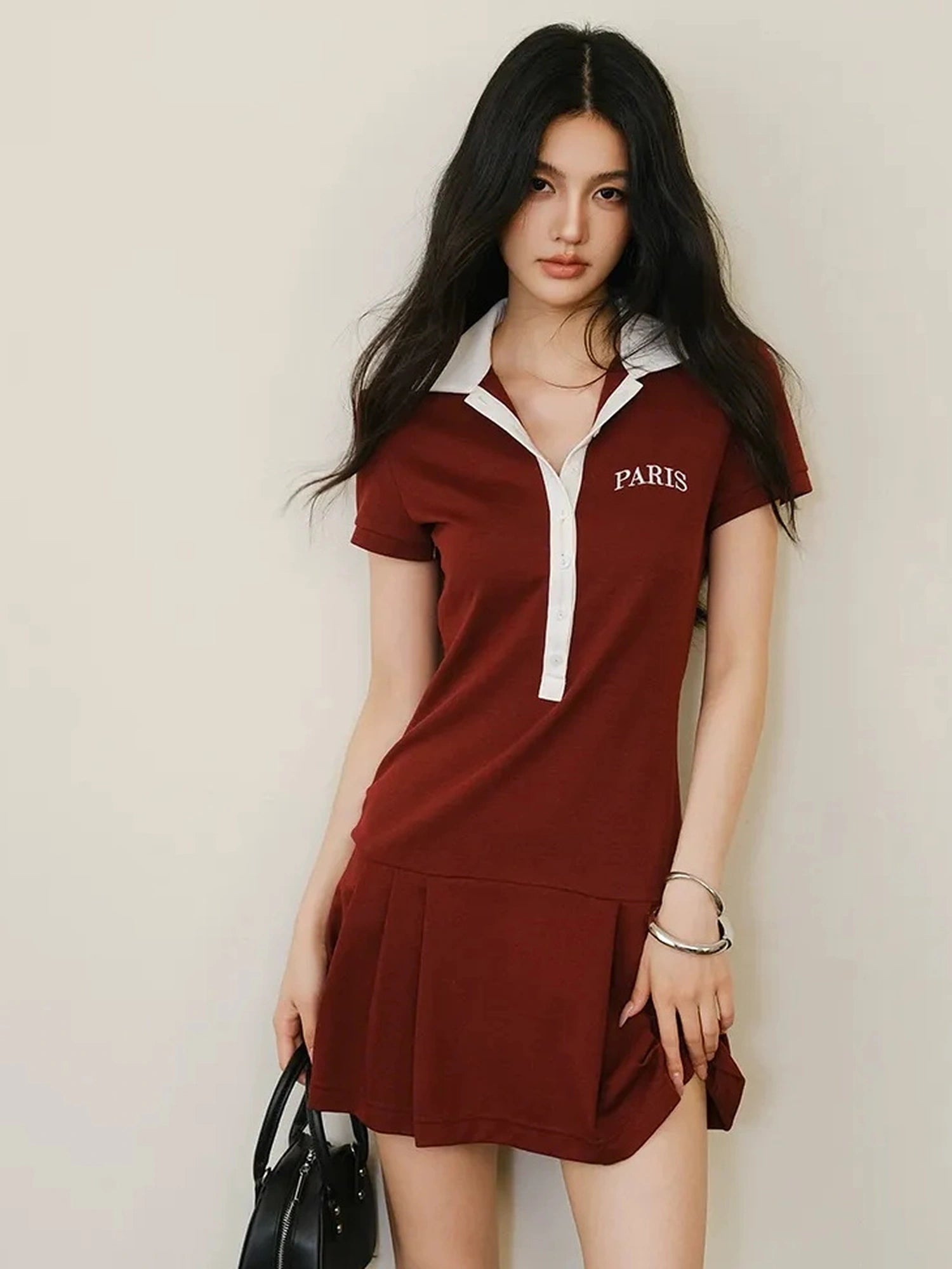 Contour Stitch Polo Knit Dress