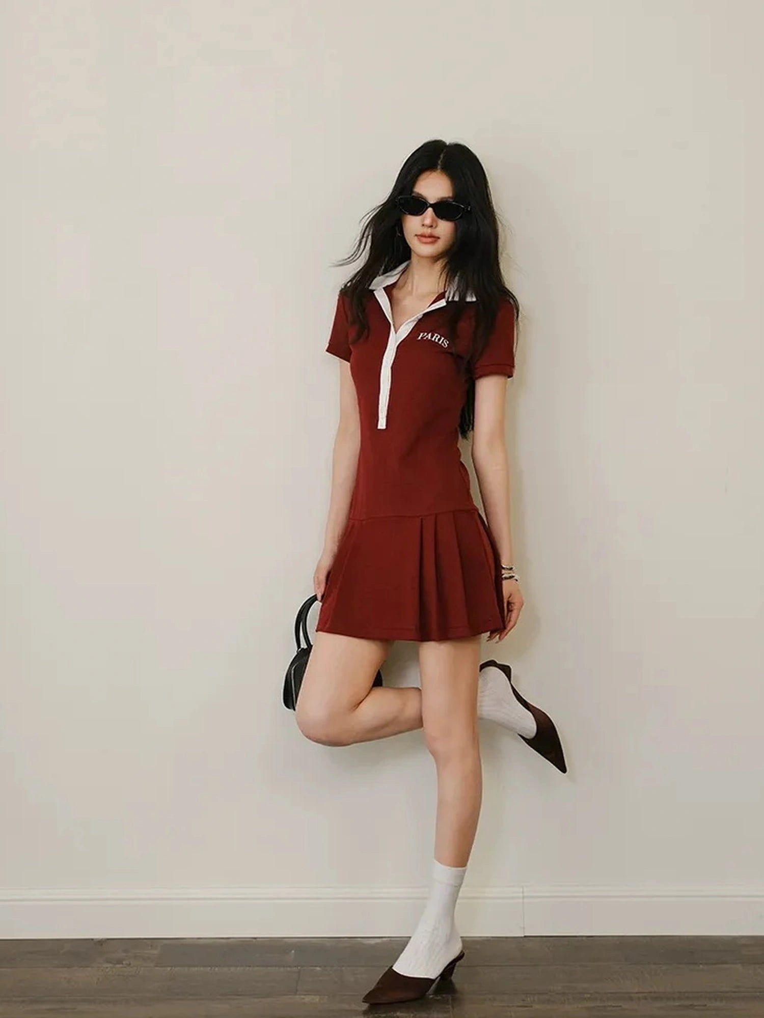 Contour Stitch Polo Knit Dress