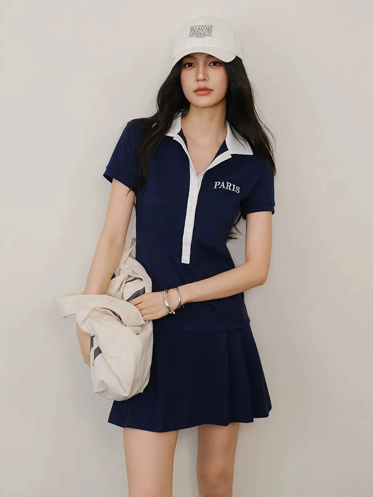 Contour Stitch Polo Knit Dress