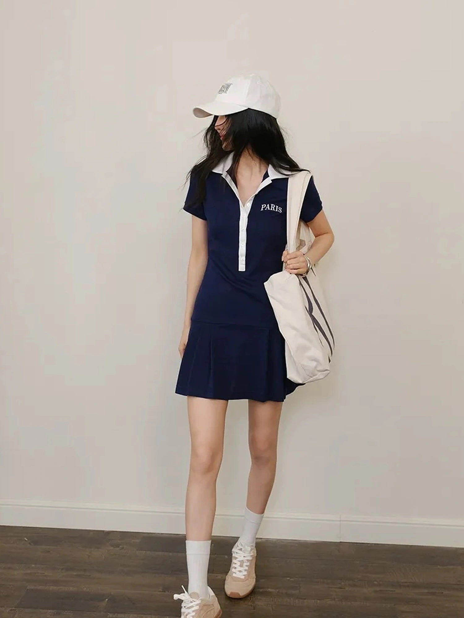 Contour Stitch Polo Knit Dress