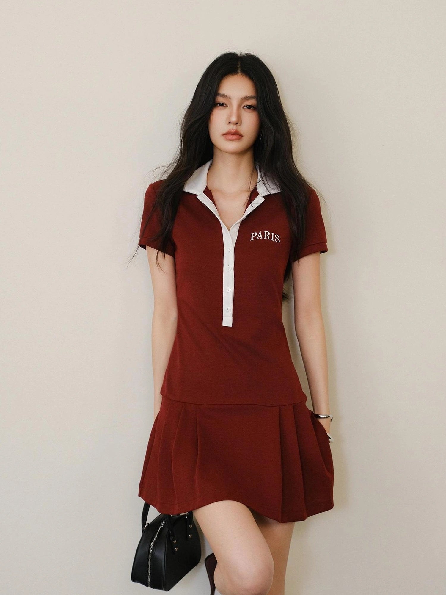 Contour Stitch Polo Knit Dress