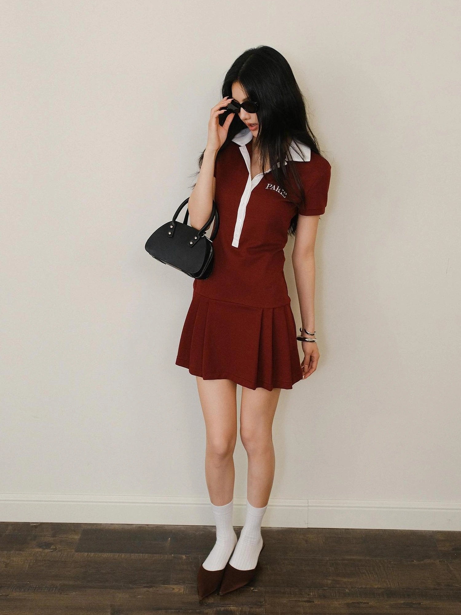 Contour Stitch Polo Knit Dress