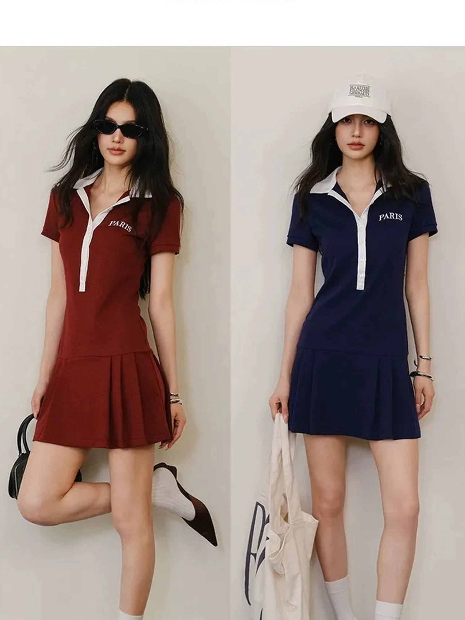 Contour Stitch Polo Knit Dress